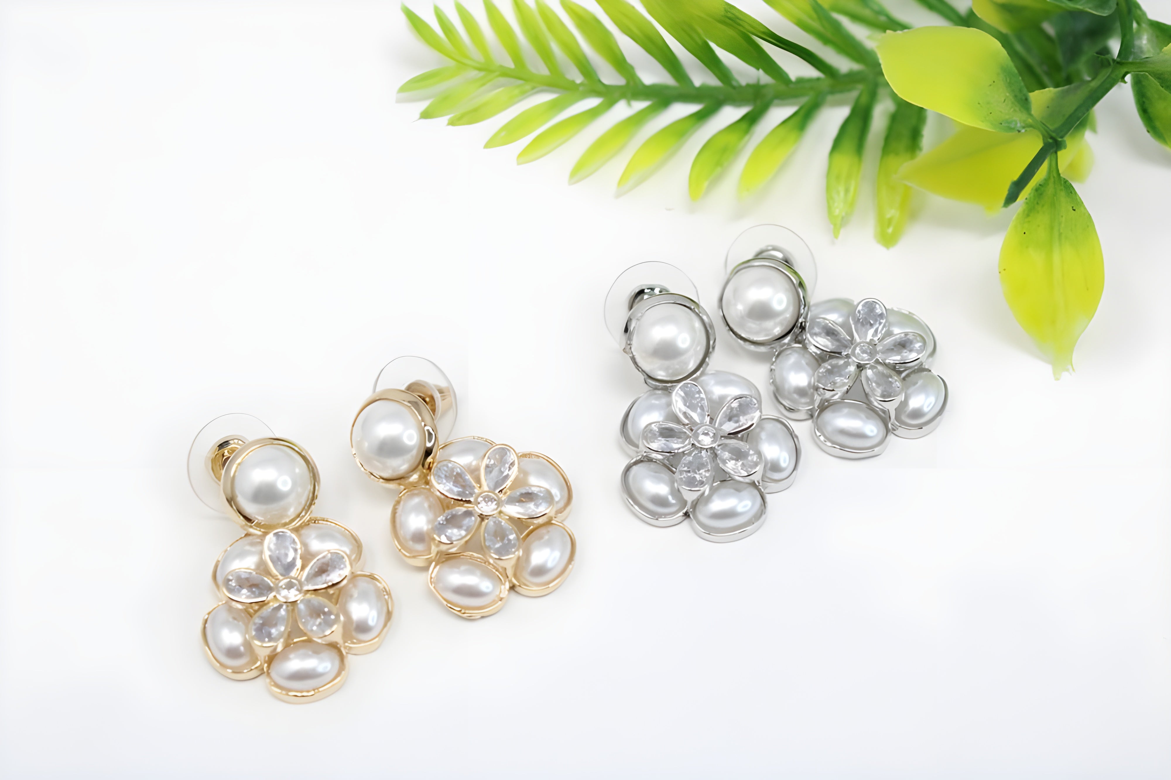 Flourish and Bloom Pearl Earrings Set