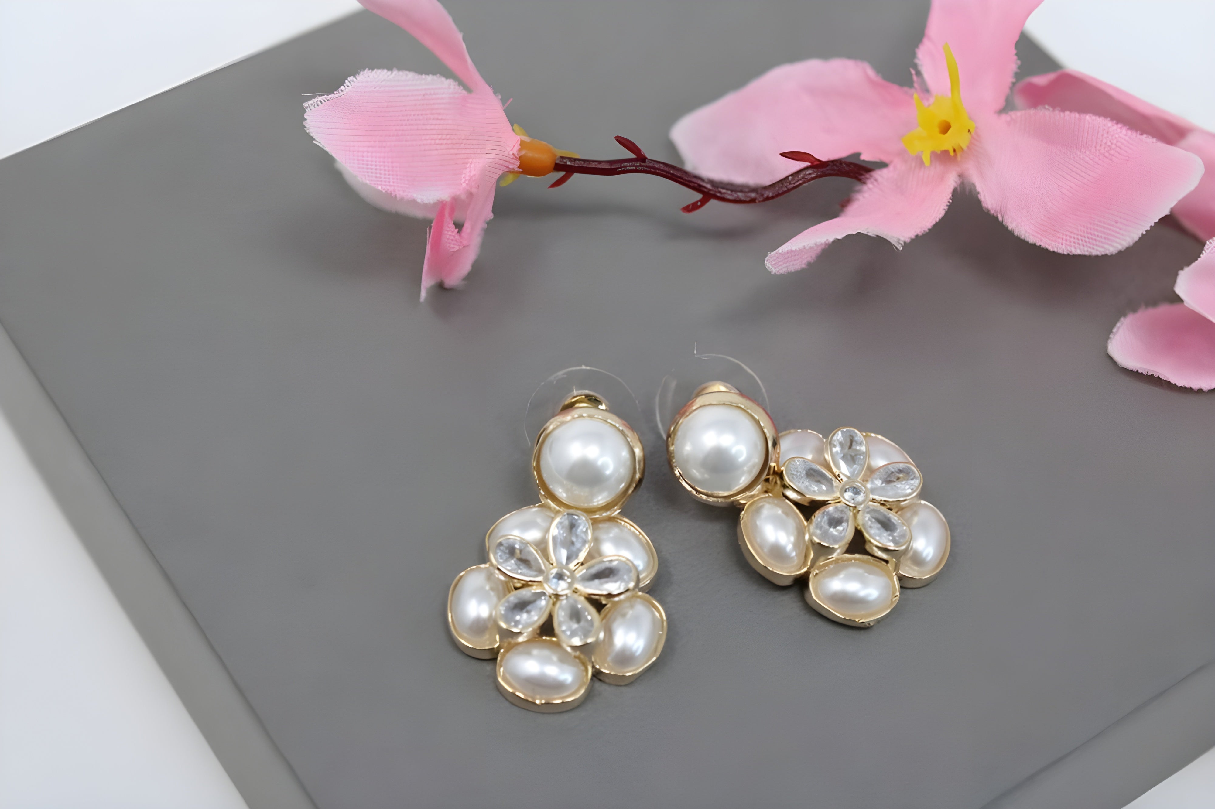 Flourish and Bloom Pearl Earrings Set