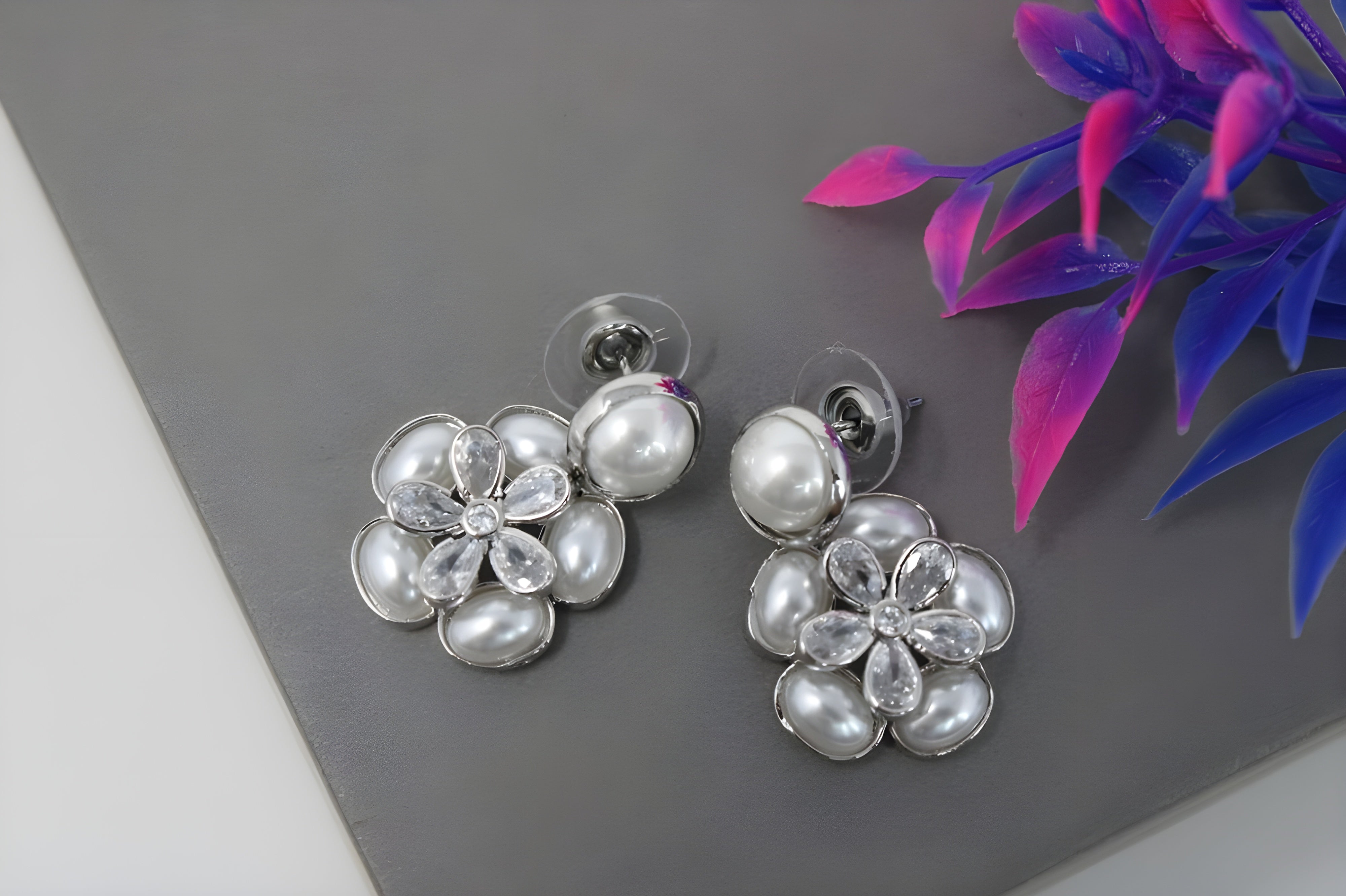 Flourish and Bloom Pearl Earrings Set