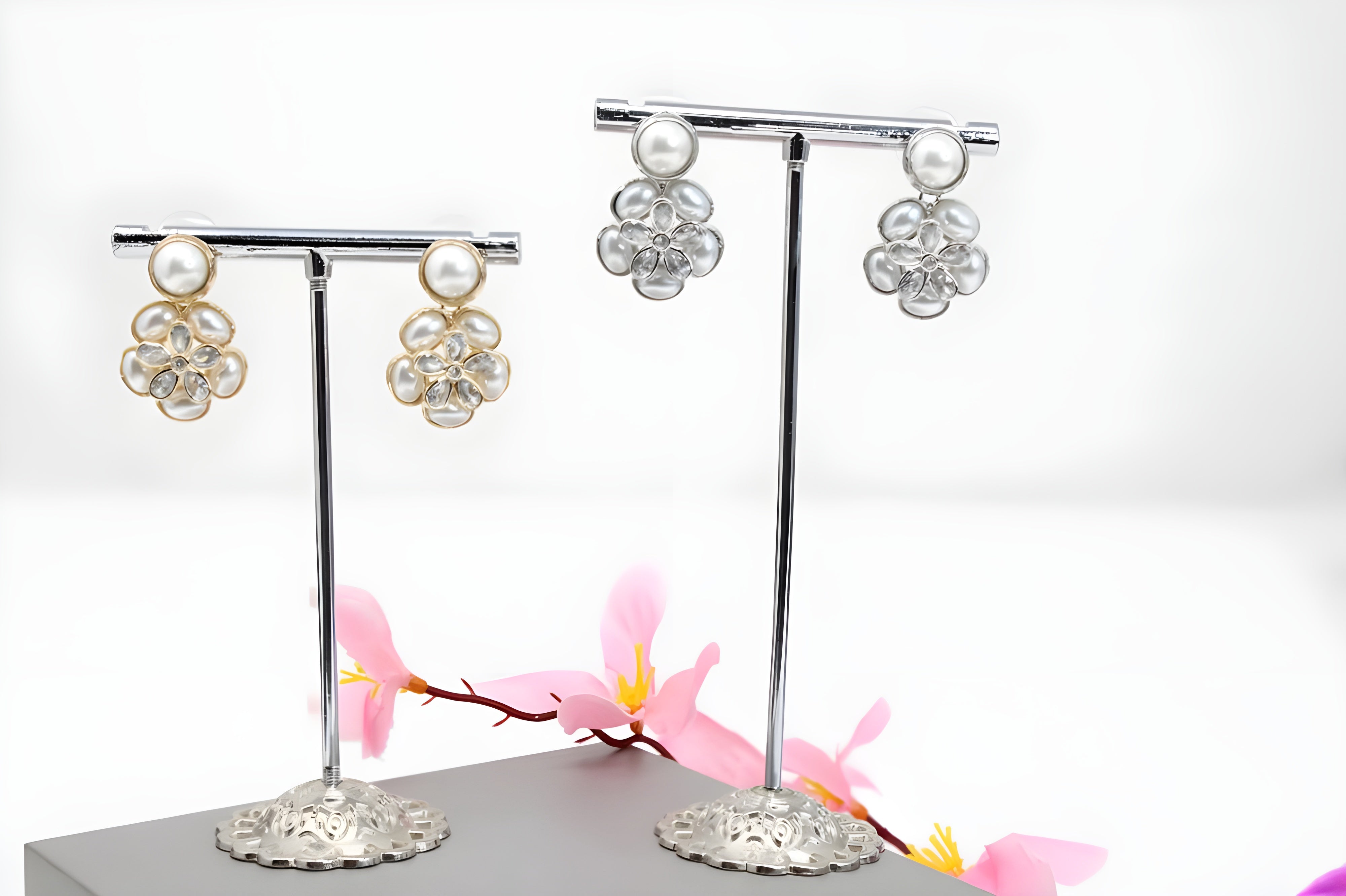 Flourish and Bloom Pearl Earrings Set