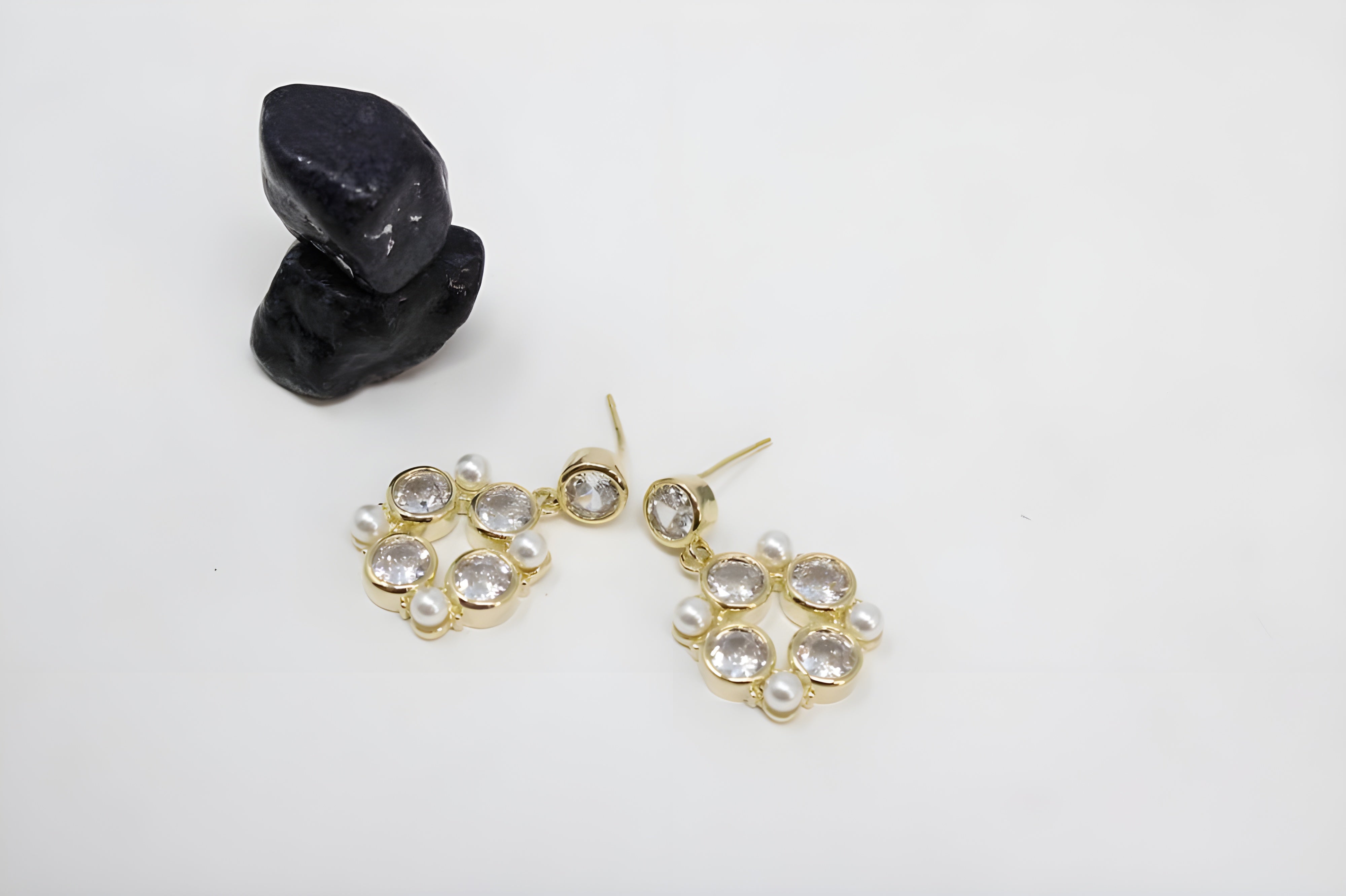 Akoya Cultured Pearl and Diamond Halo Drop Earrings