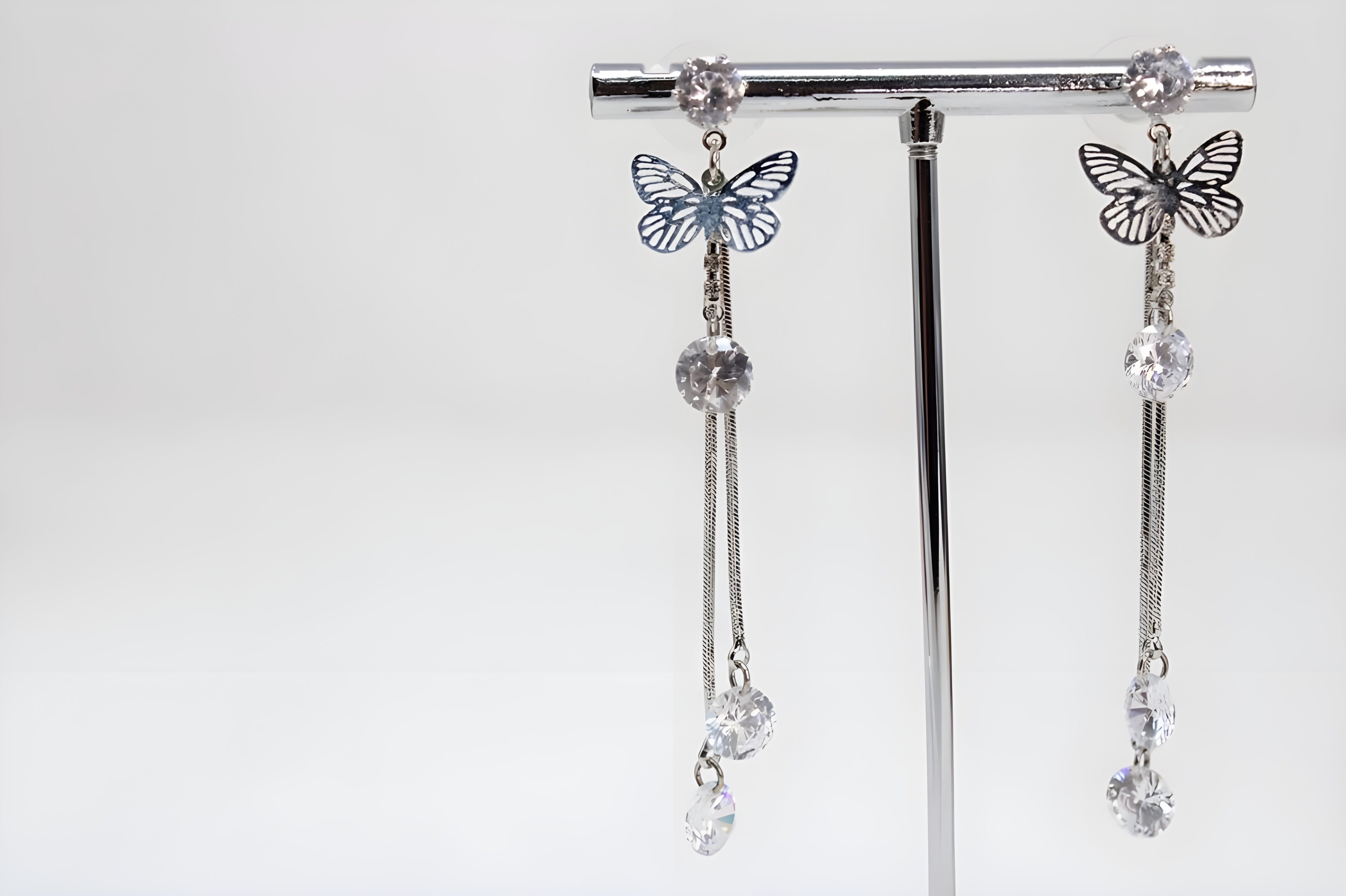 Heavenly Light & Shadow Diamond Cross Earrings