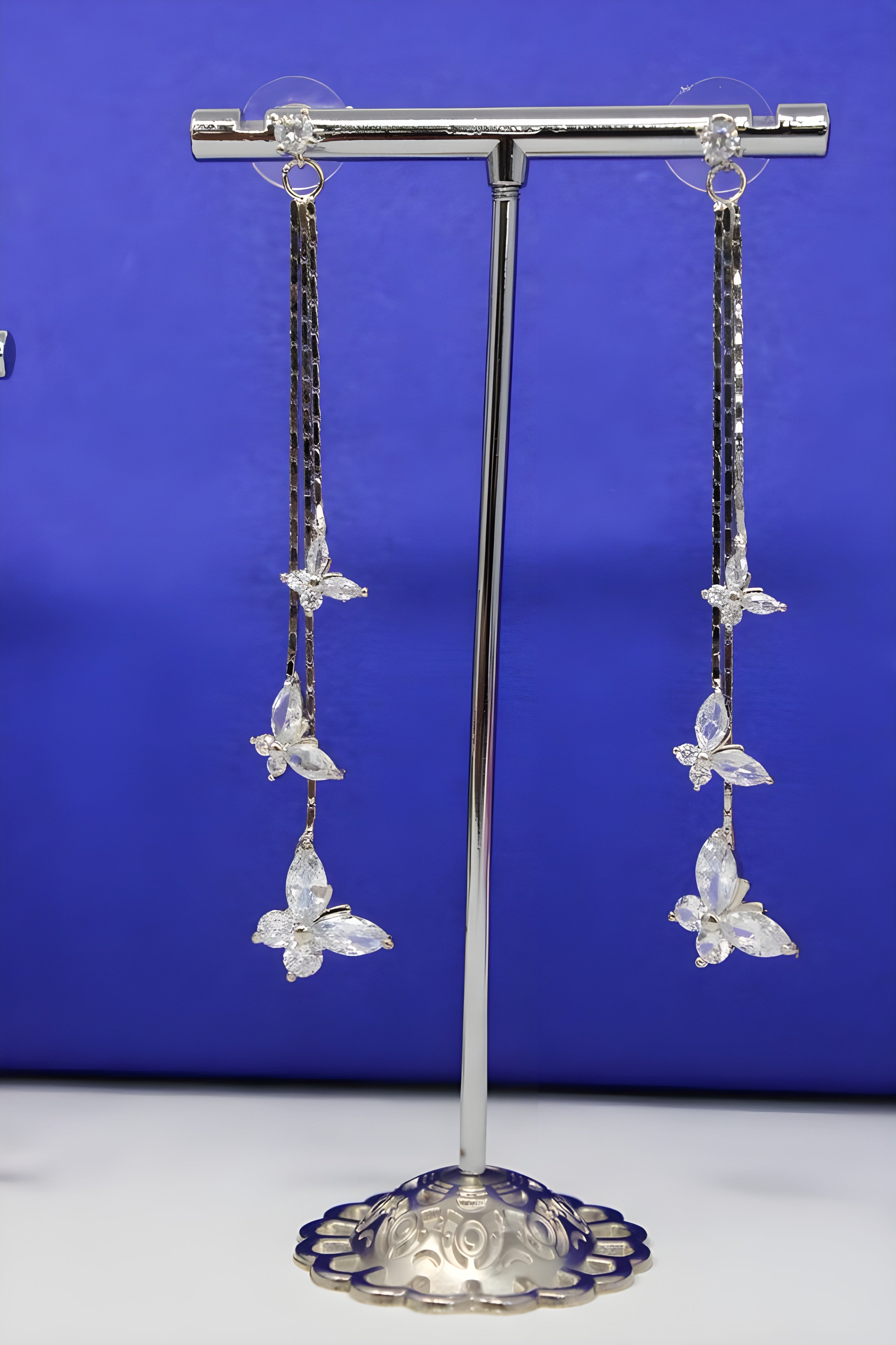 Dancing Crystal Butterfly Drop Earrings