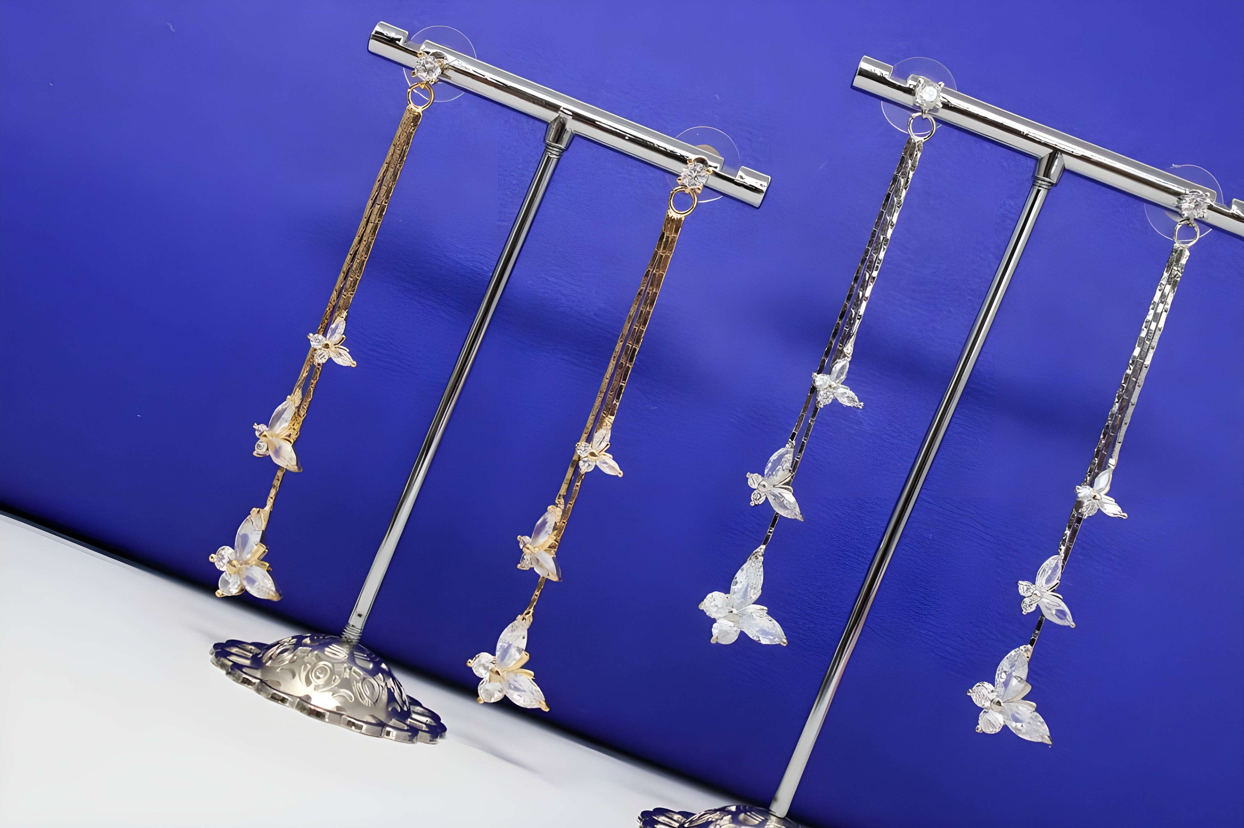 Dancing Crystal Butterfly Drop Earrings