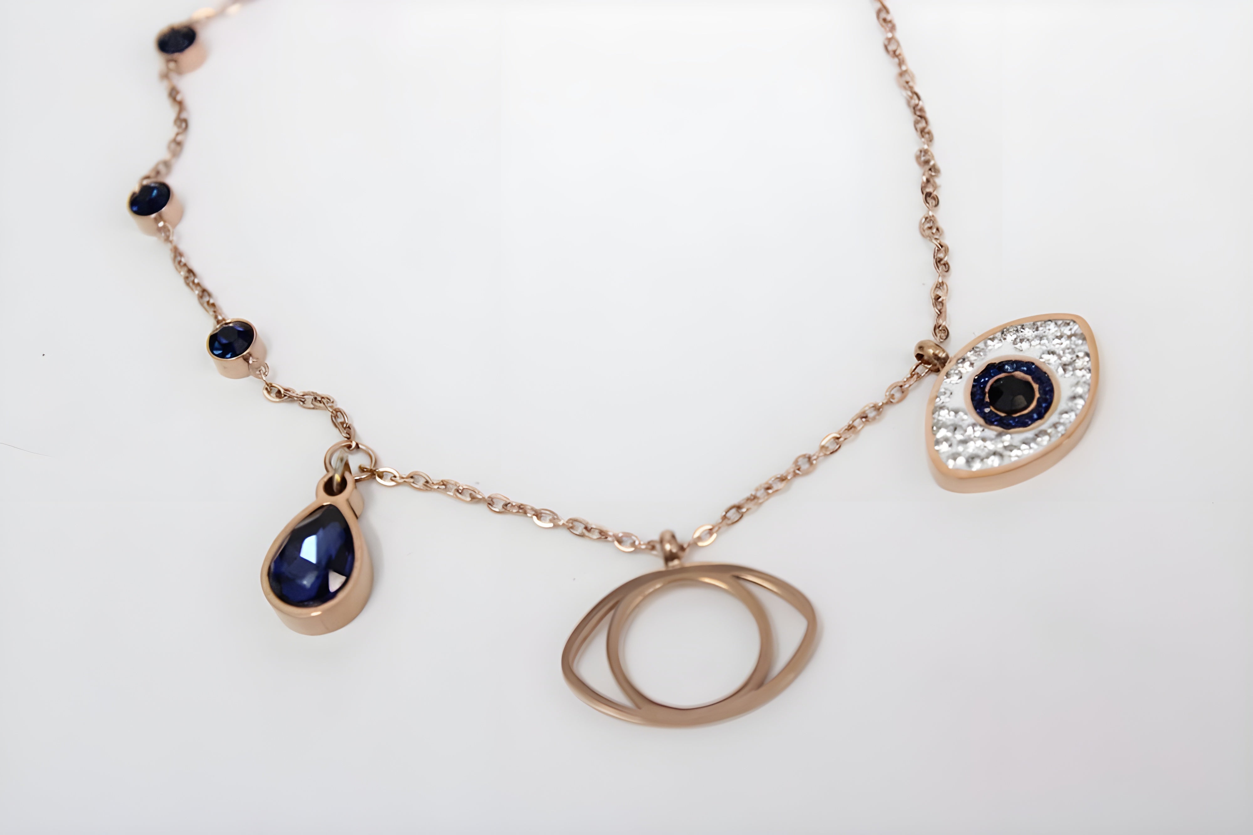 Golden Trinity Eye Pendant Set