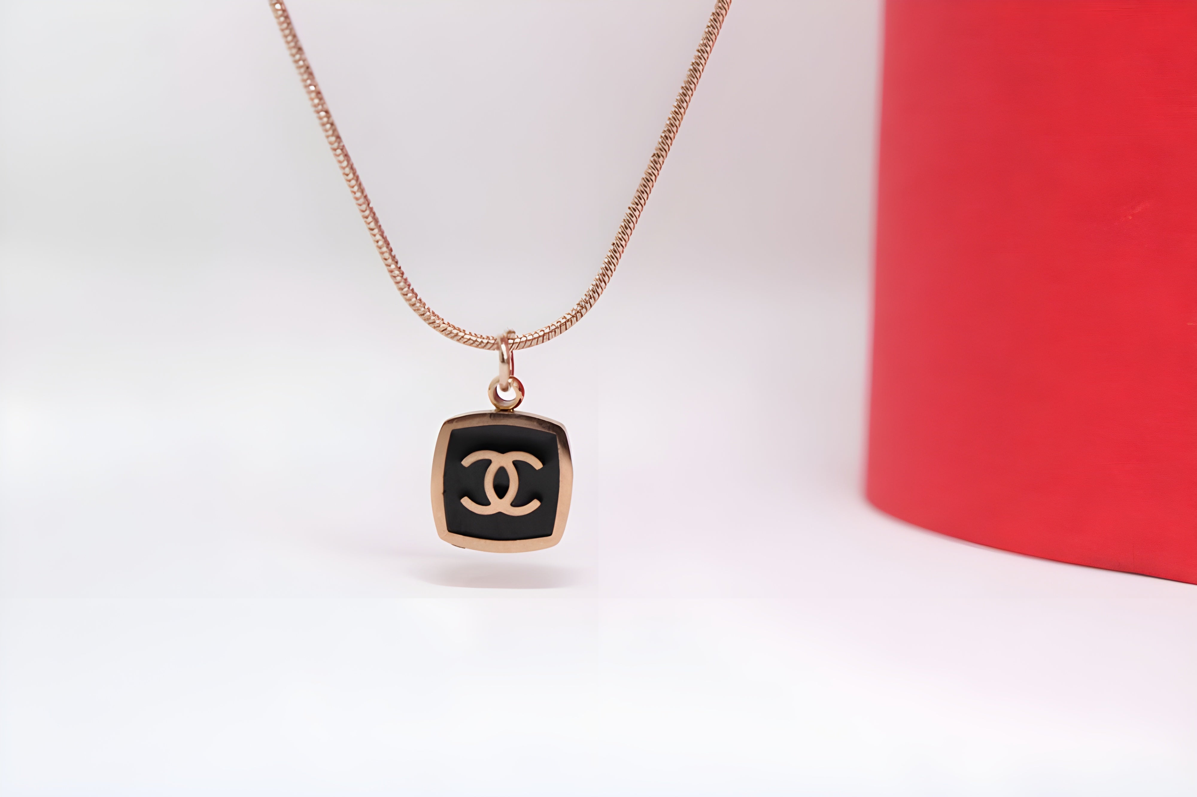 Golden Dual C Charm Pendant Set