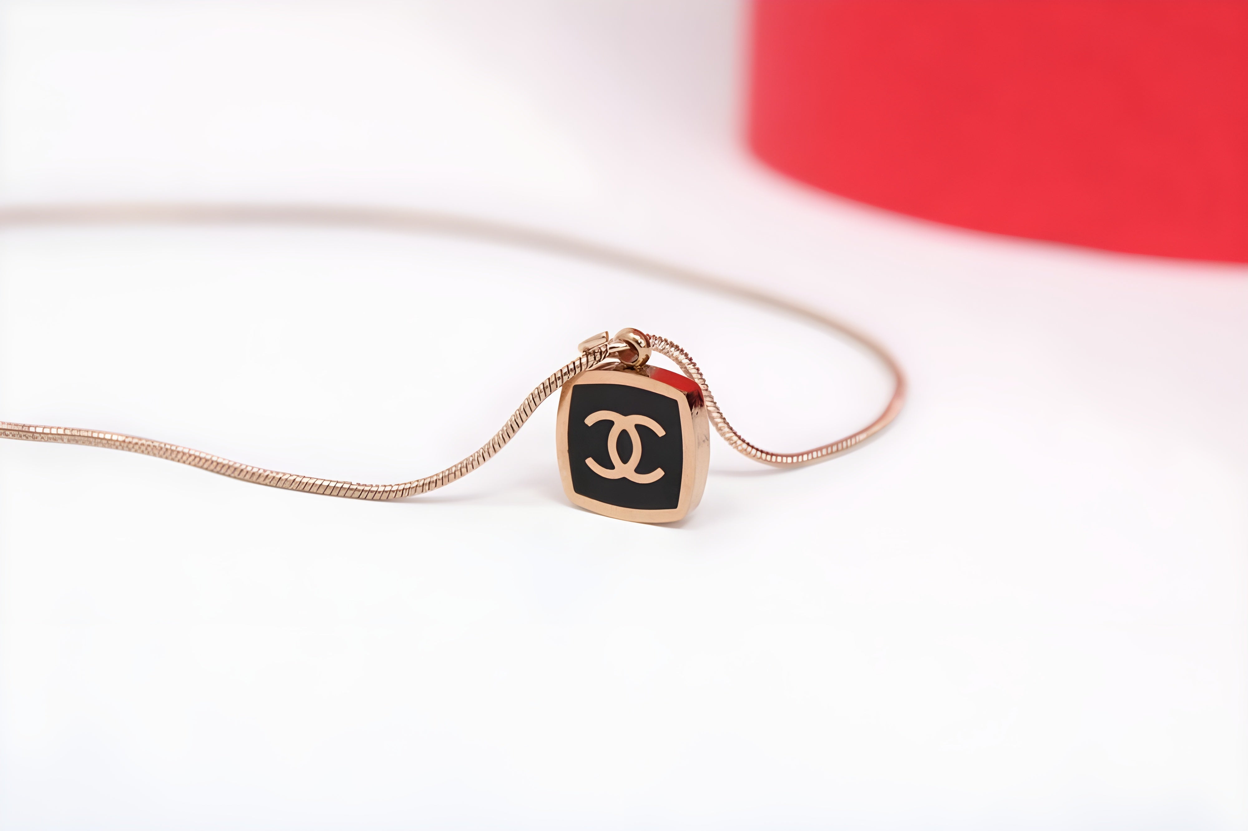 Golden Dual C Charm Pendant Set