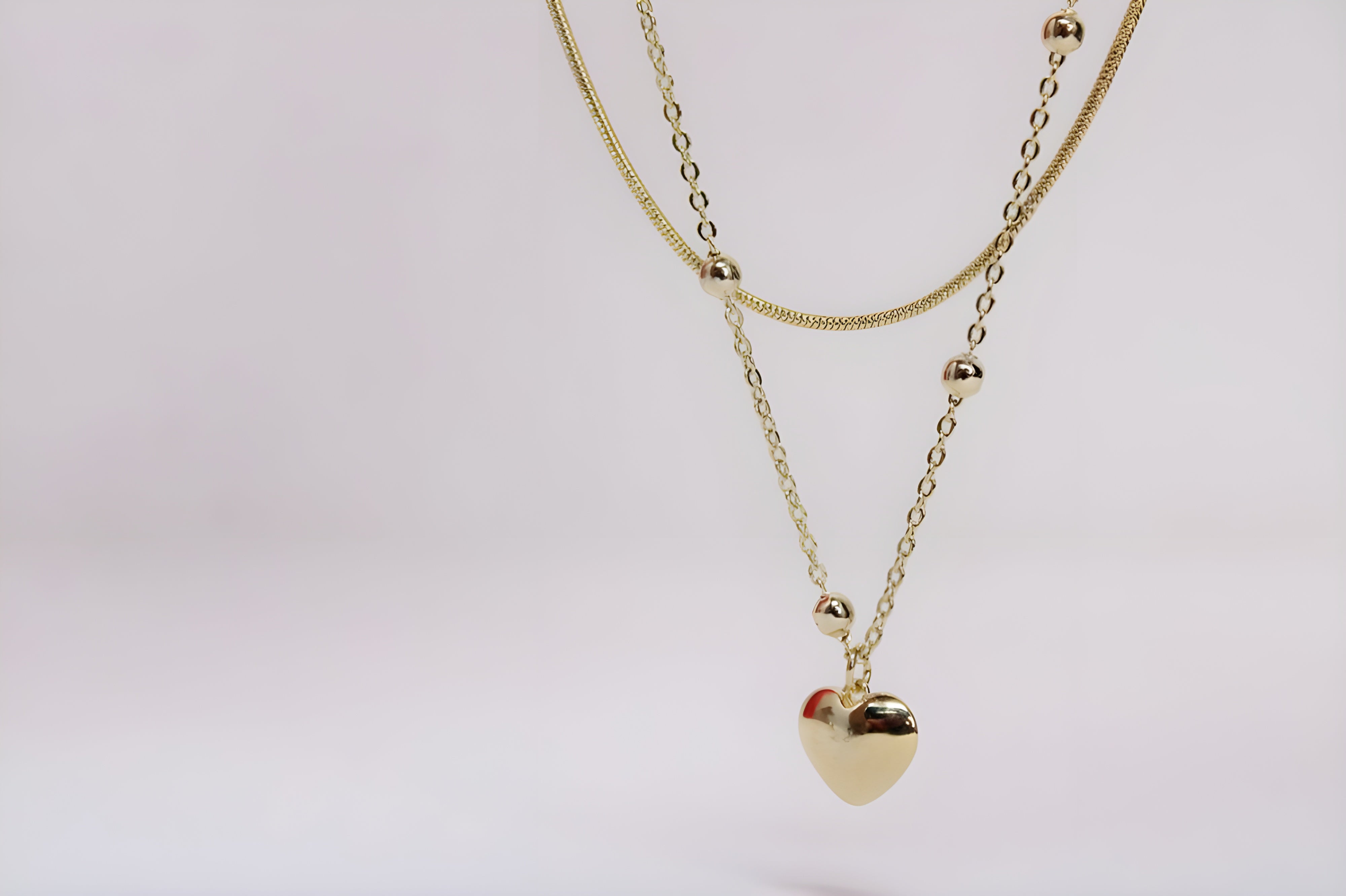 Golden Heartshine Pendant Set