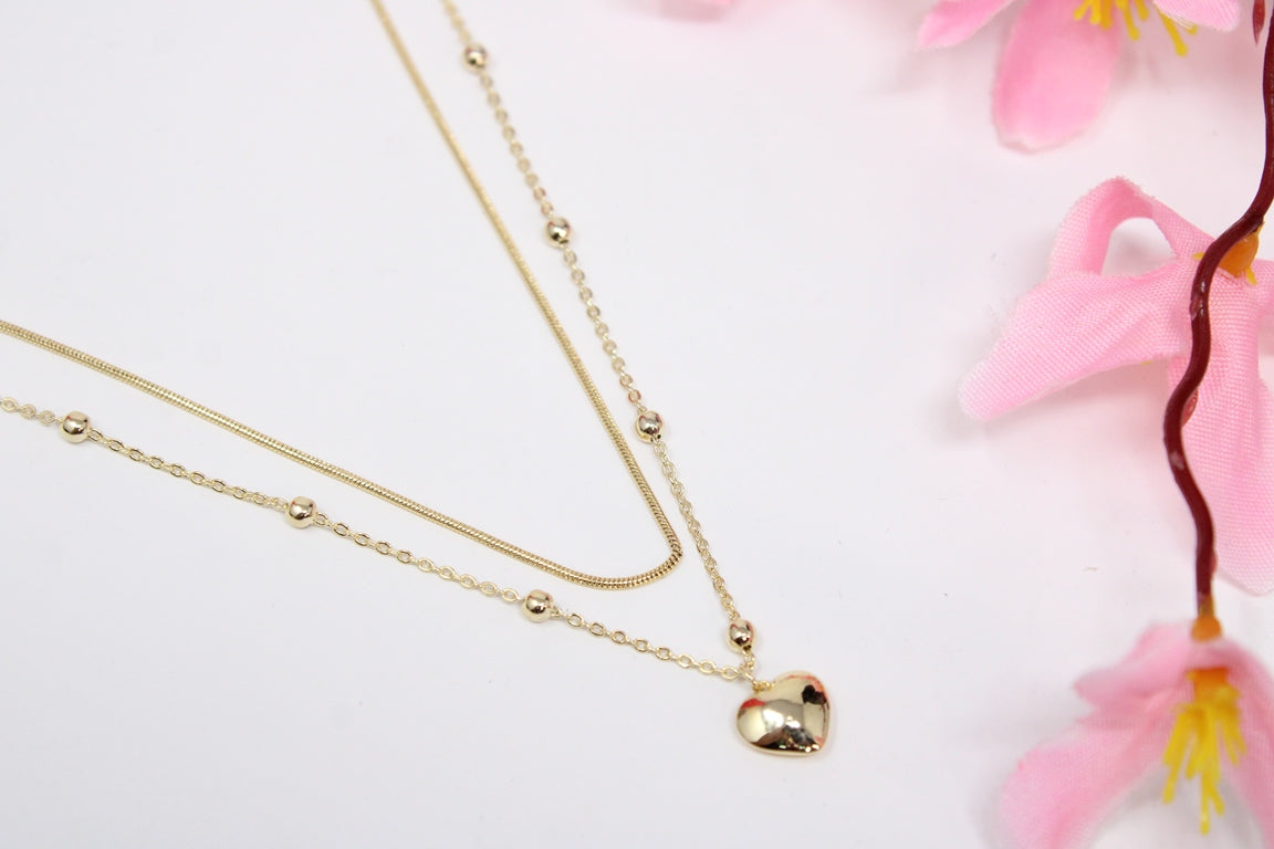 Golden Heartshine Pendant Set