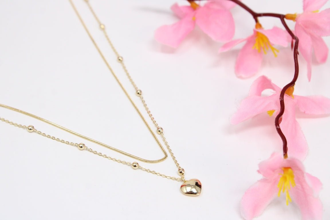 Golden Heartshine Pendant Set