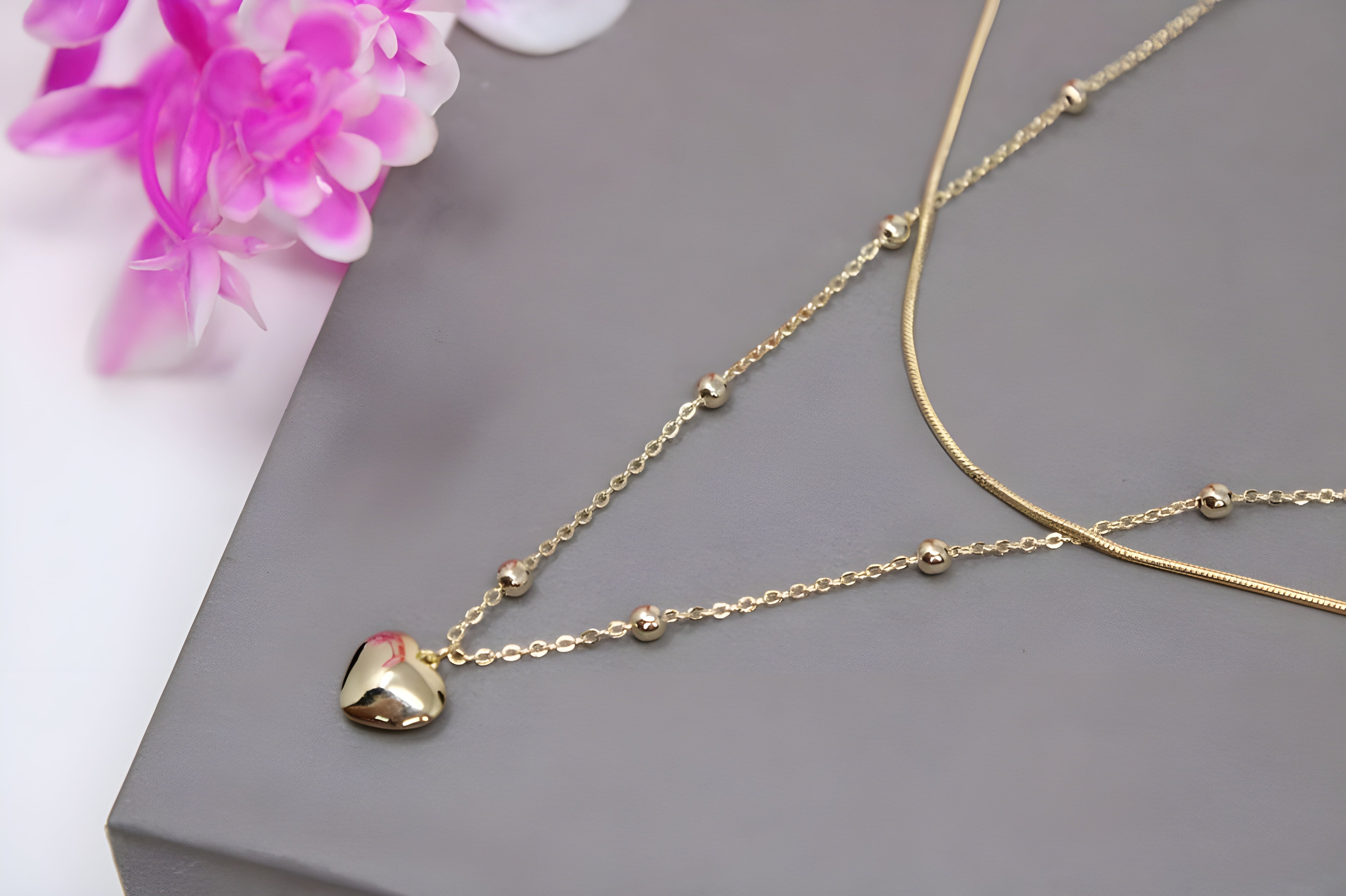 Golden Heartshine Pendant Set