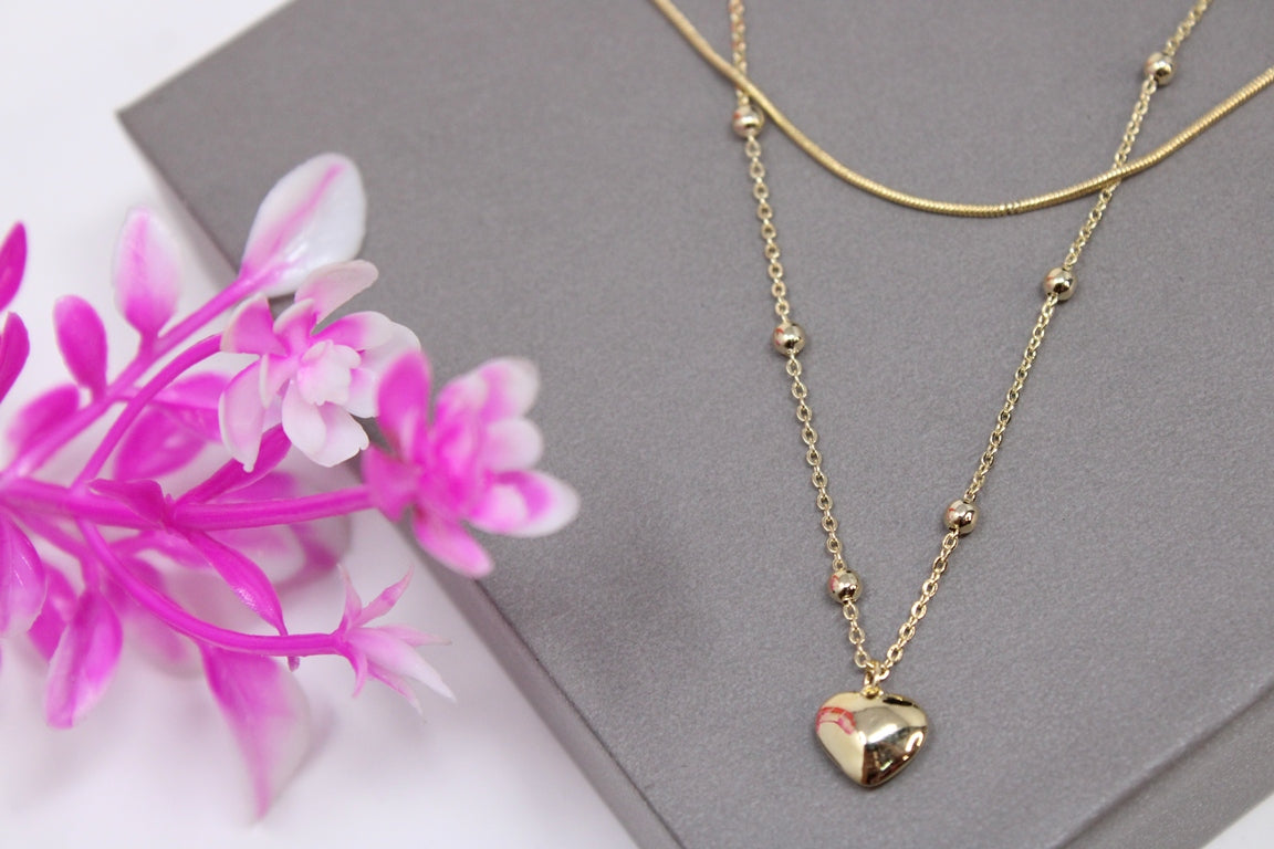 Golden Heartshine Pendant Set