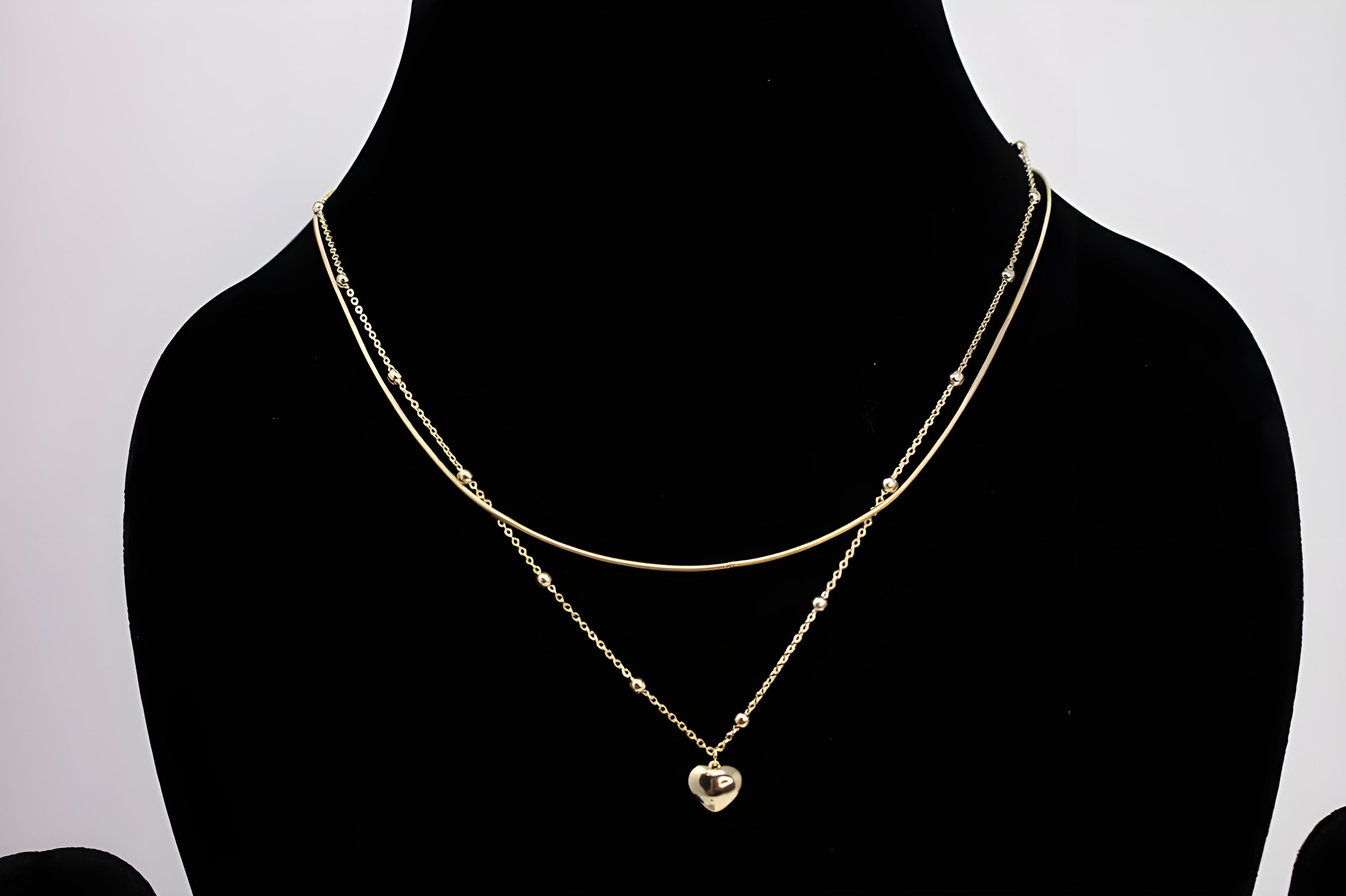 Golden Heartshine Pendant Set