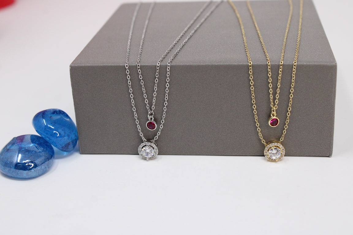 Golden Aura Crystal Pendant Set