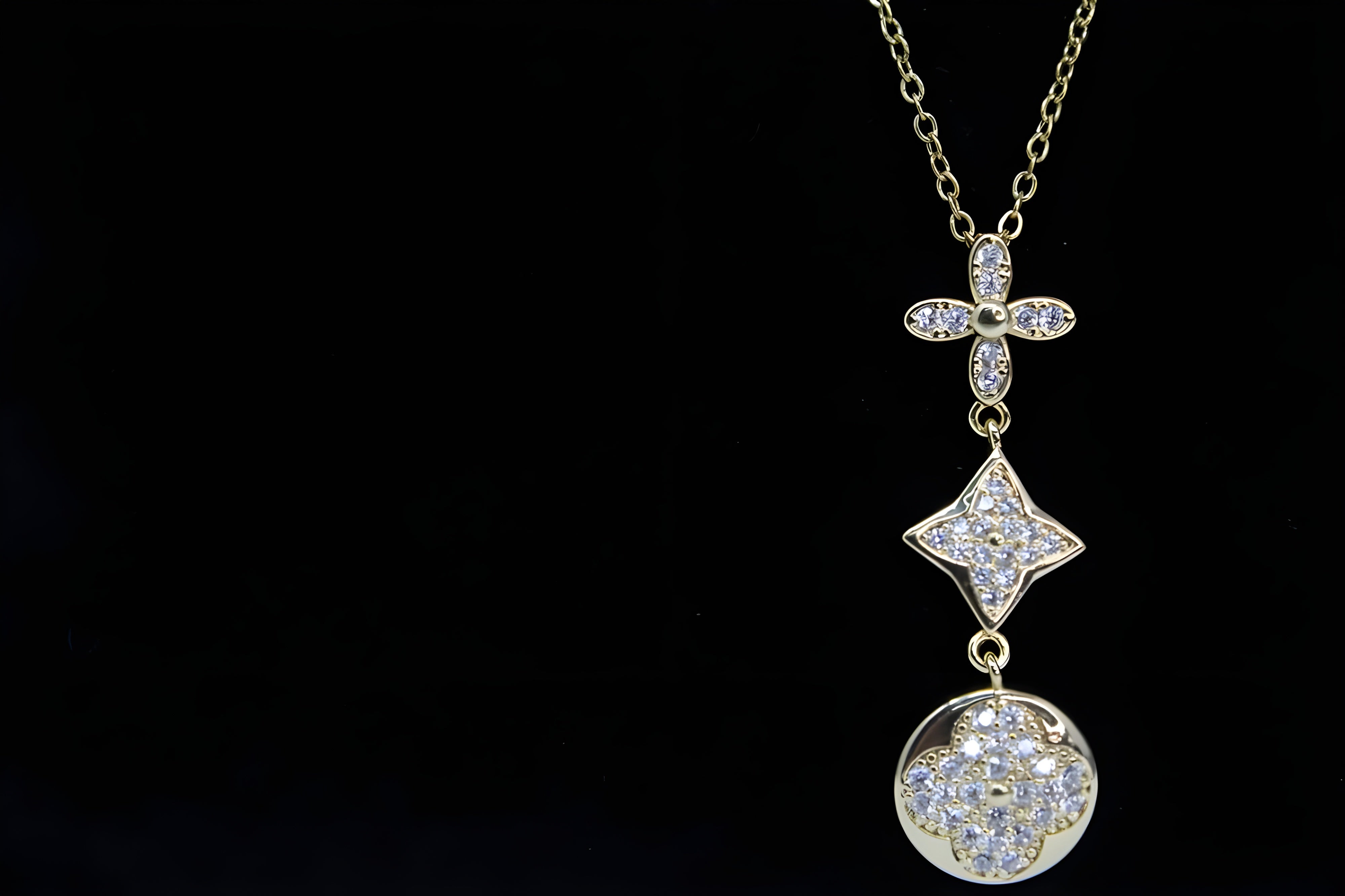 Golden Glow Crystal Pendant Set