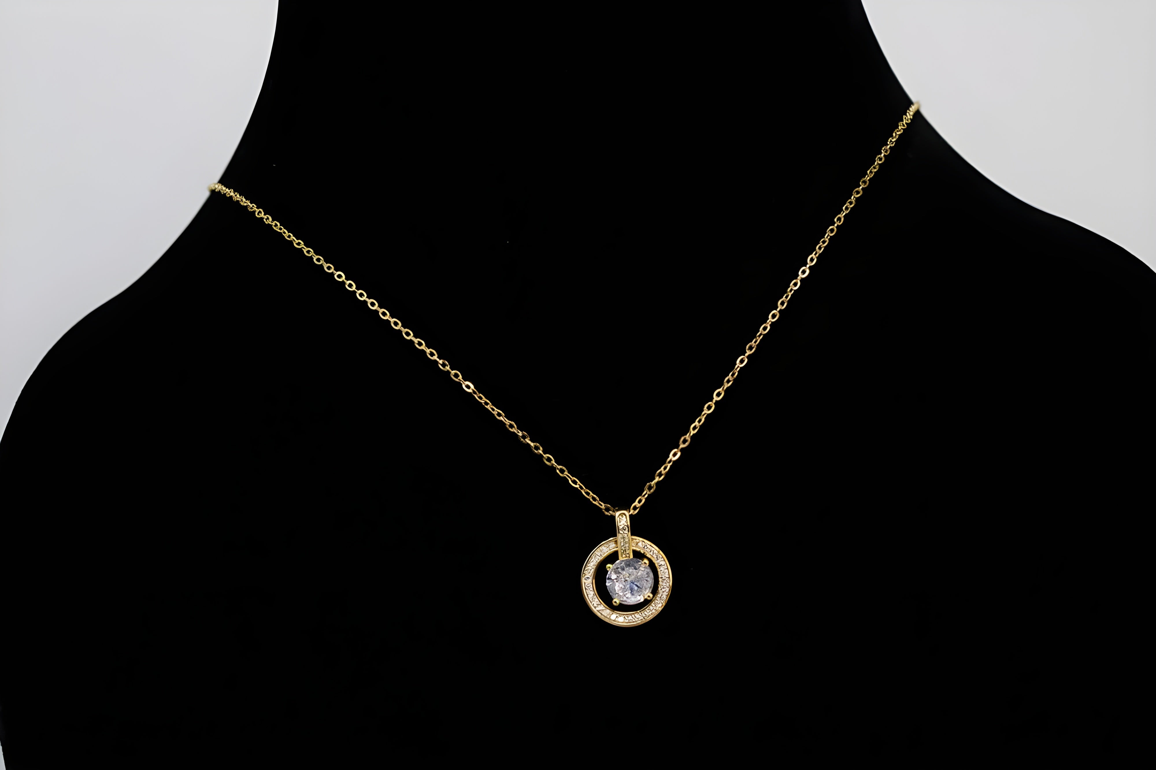 Golden Halo Crystal Pendant Set