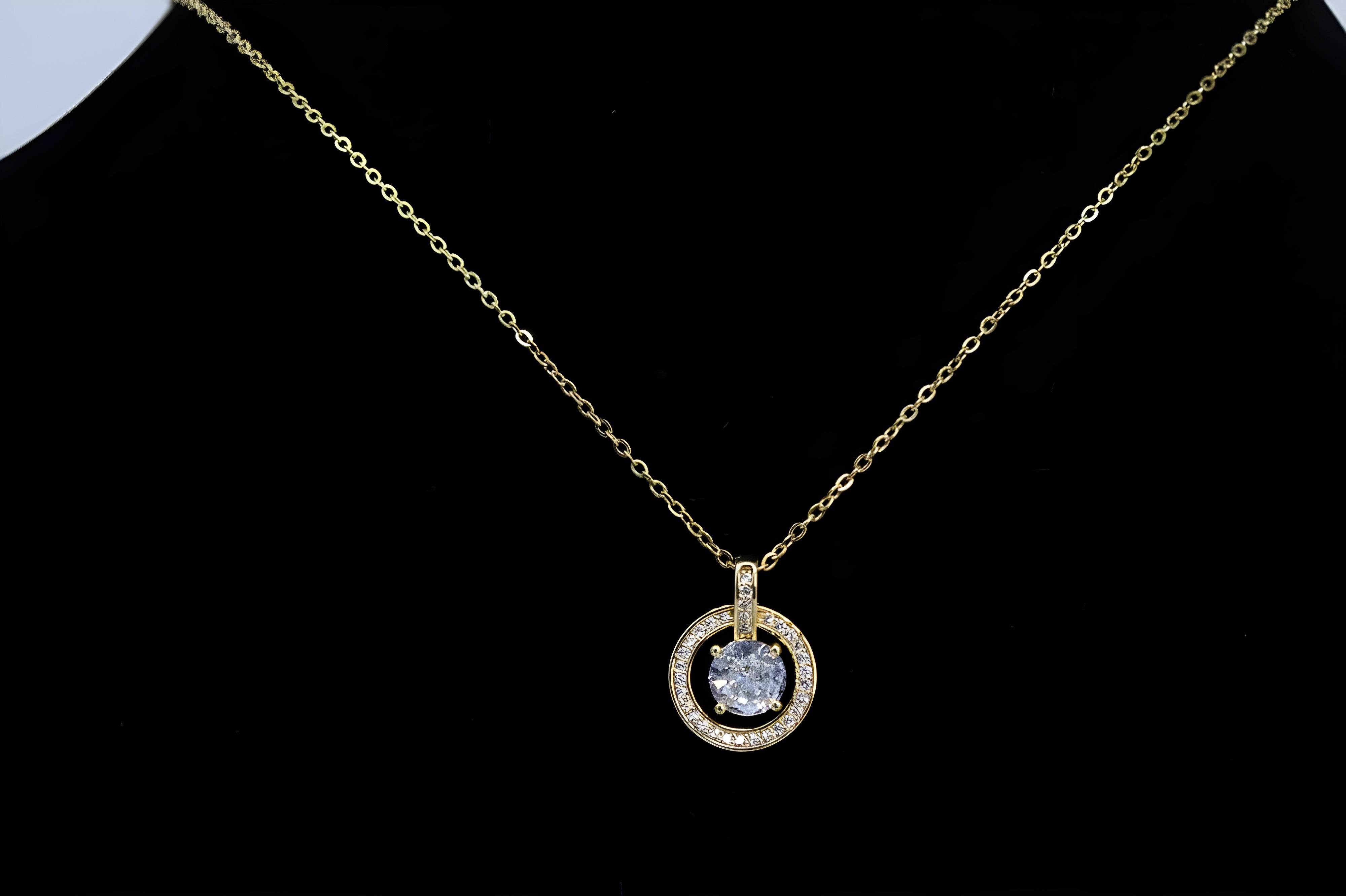 Golden Halo Crystal Pendant Set