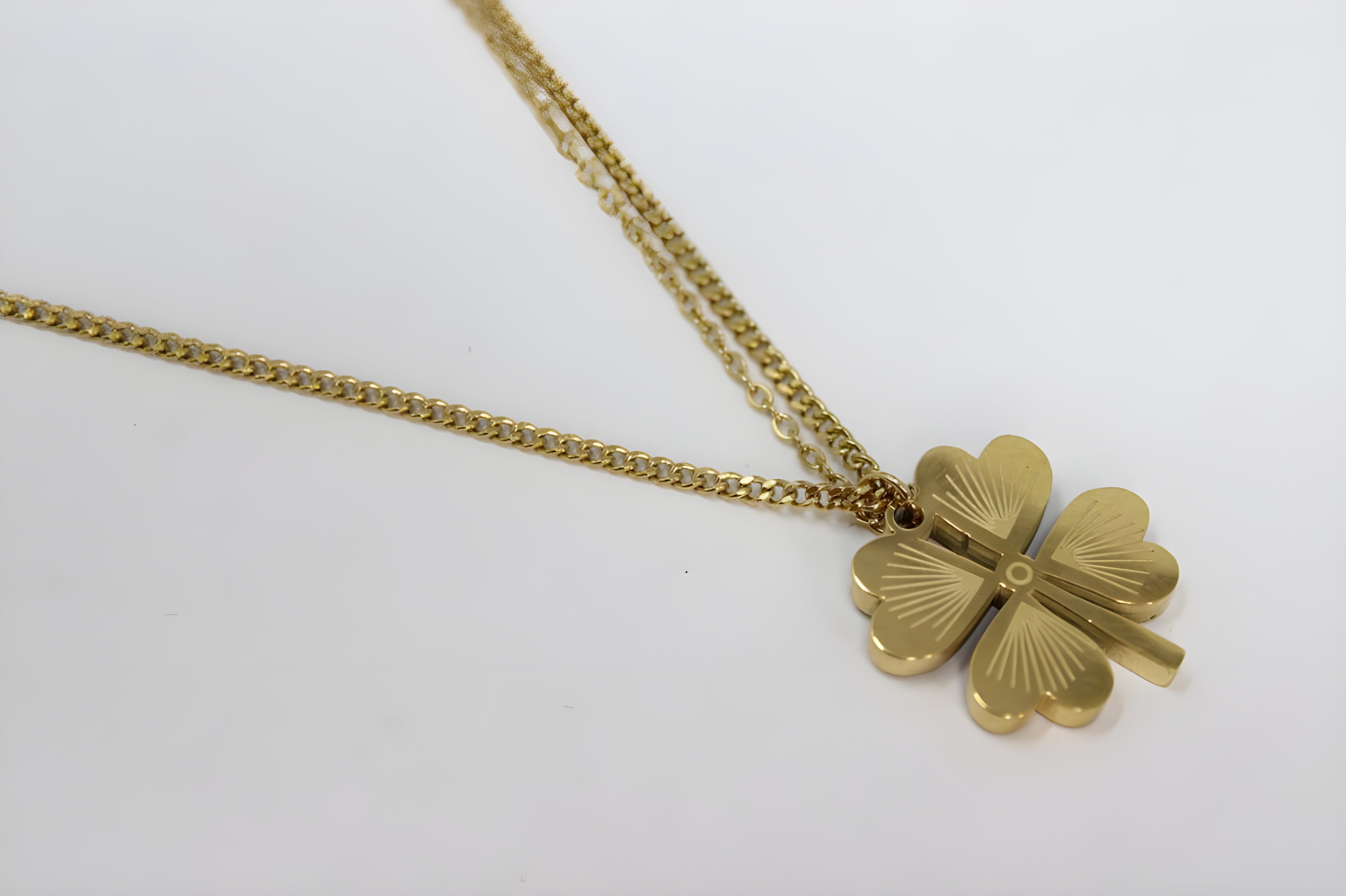 Golden Fortune Leaf Pendant Set