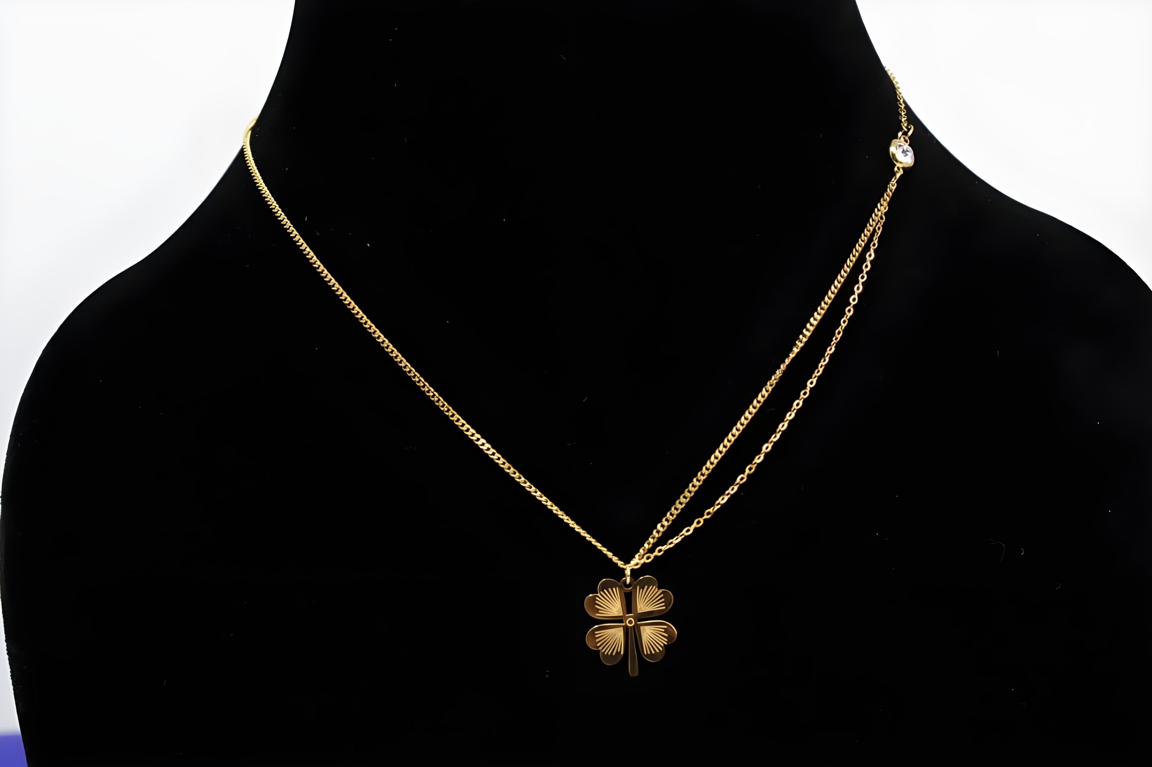 Golden Fortune Leaf Pendant Set