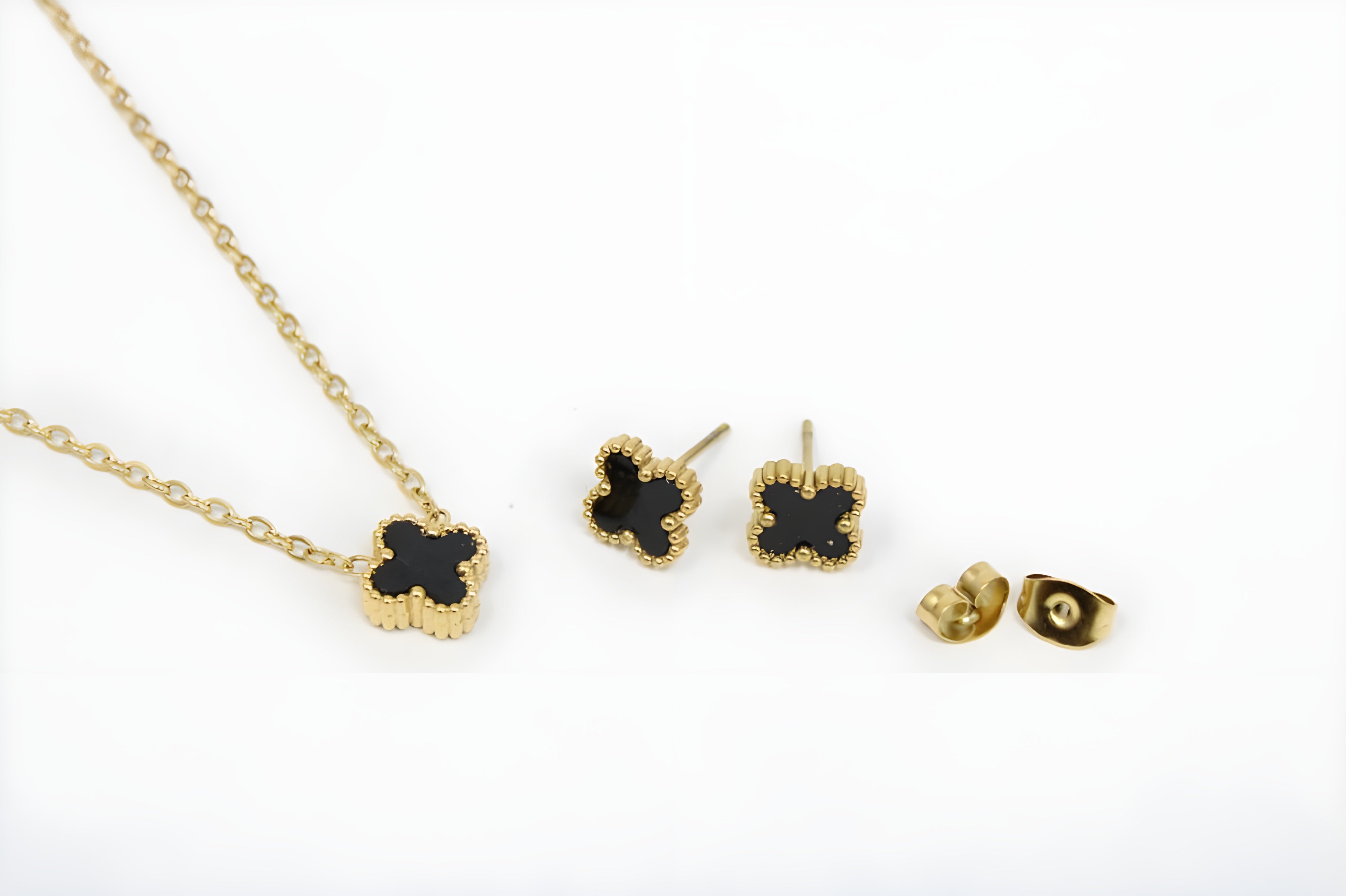 Lucky Leaf Tricolor Pendant Set