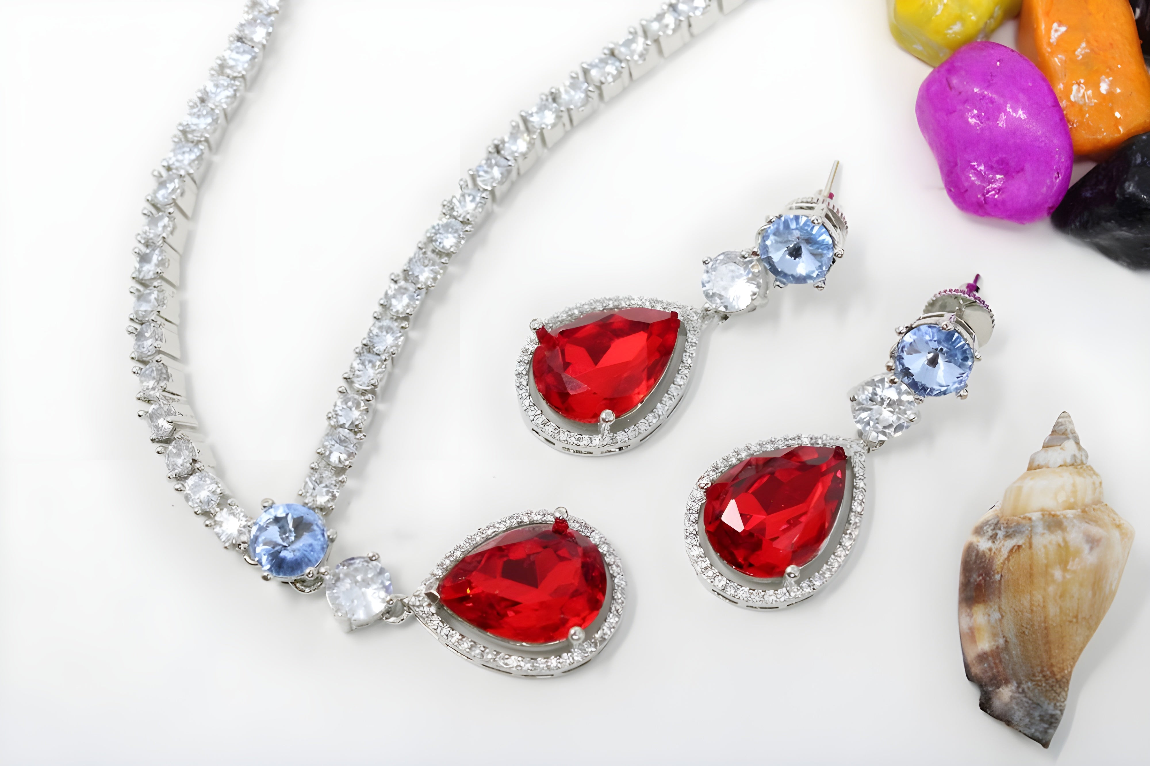 Radiant Drop Crystal Necklace Set