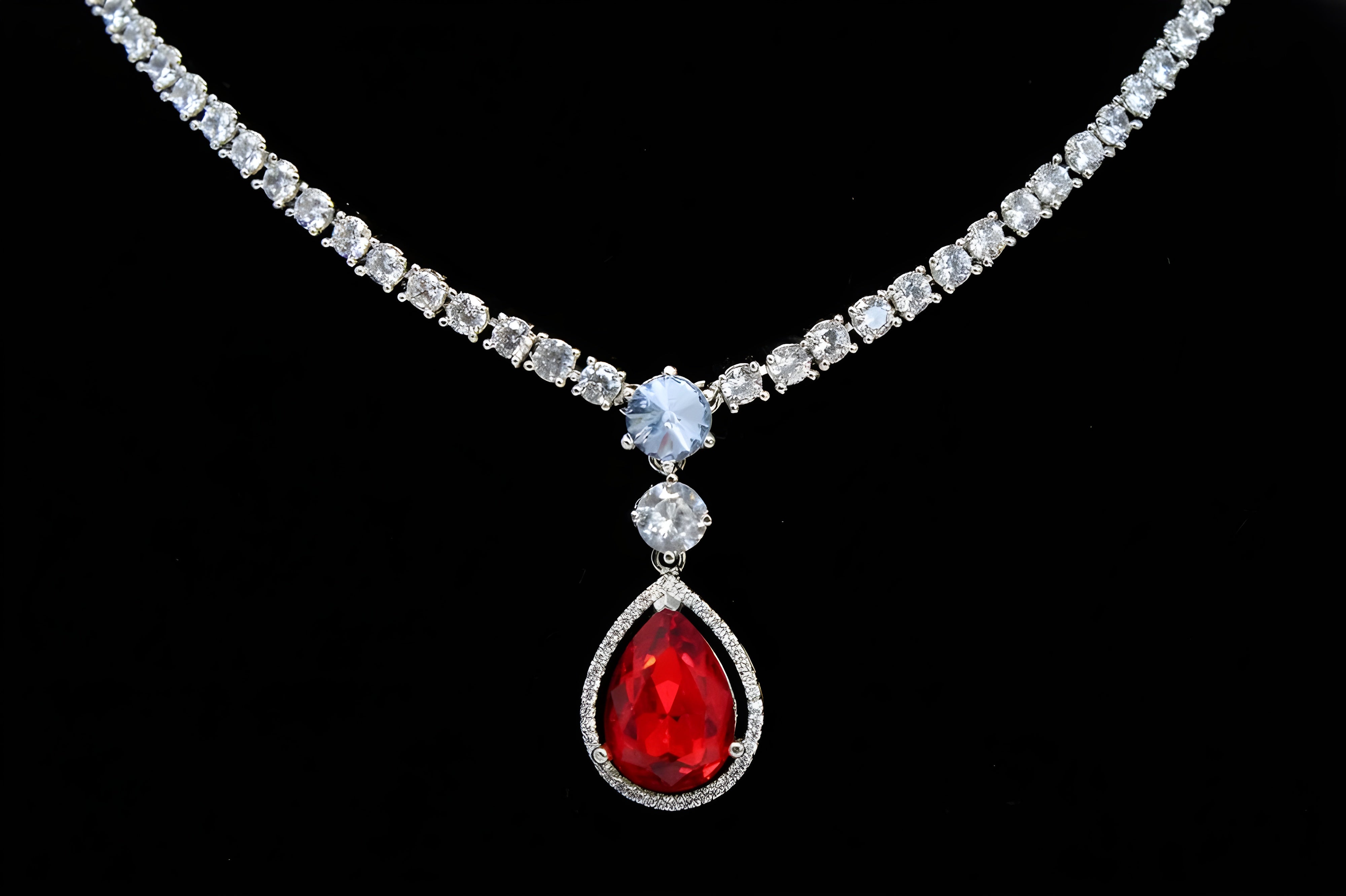 Radiant Drop Crystal Necklace Set