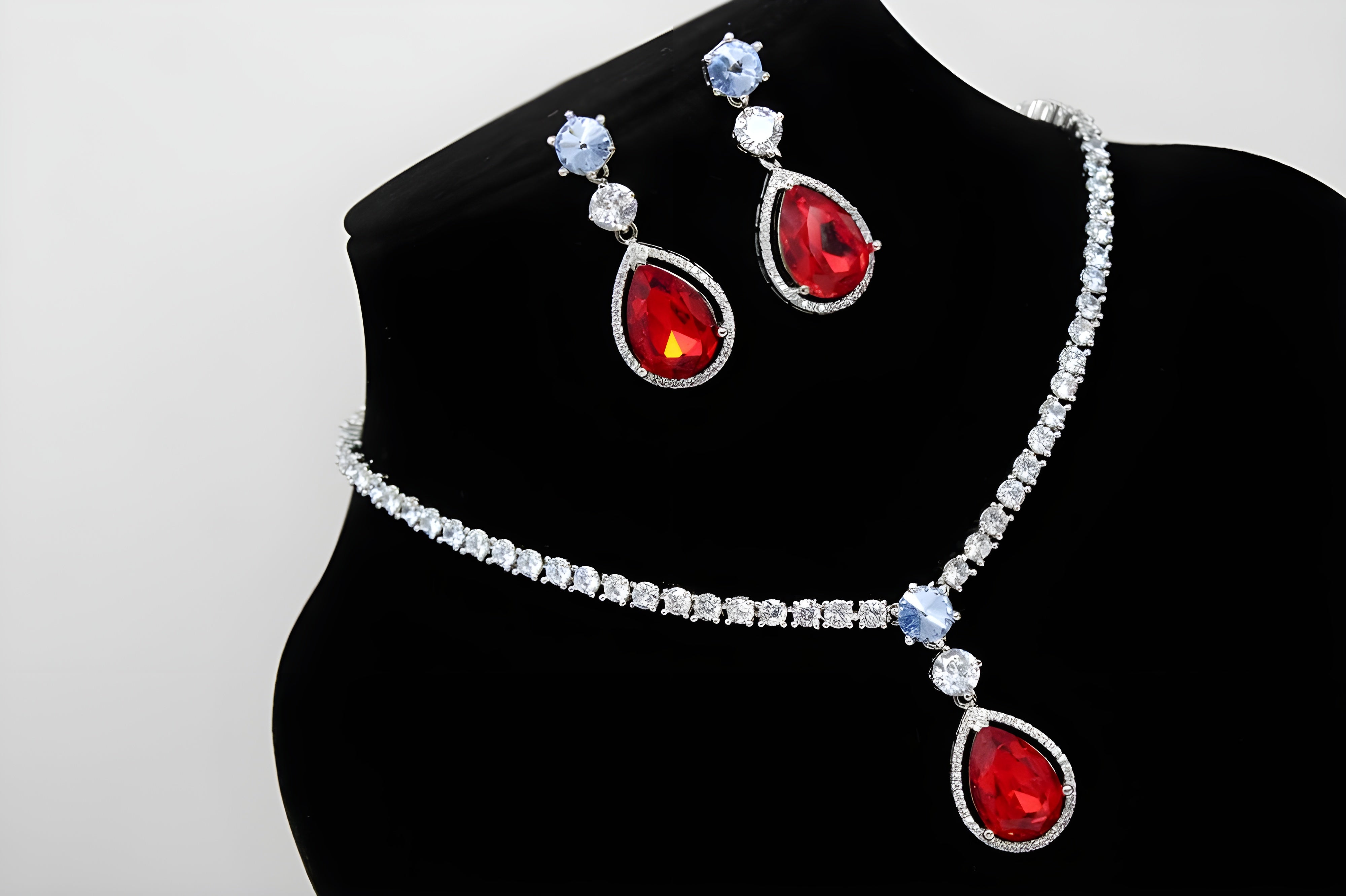 Radiant Drop Crystal Necklace Set