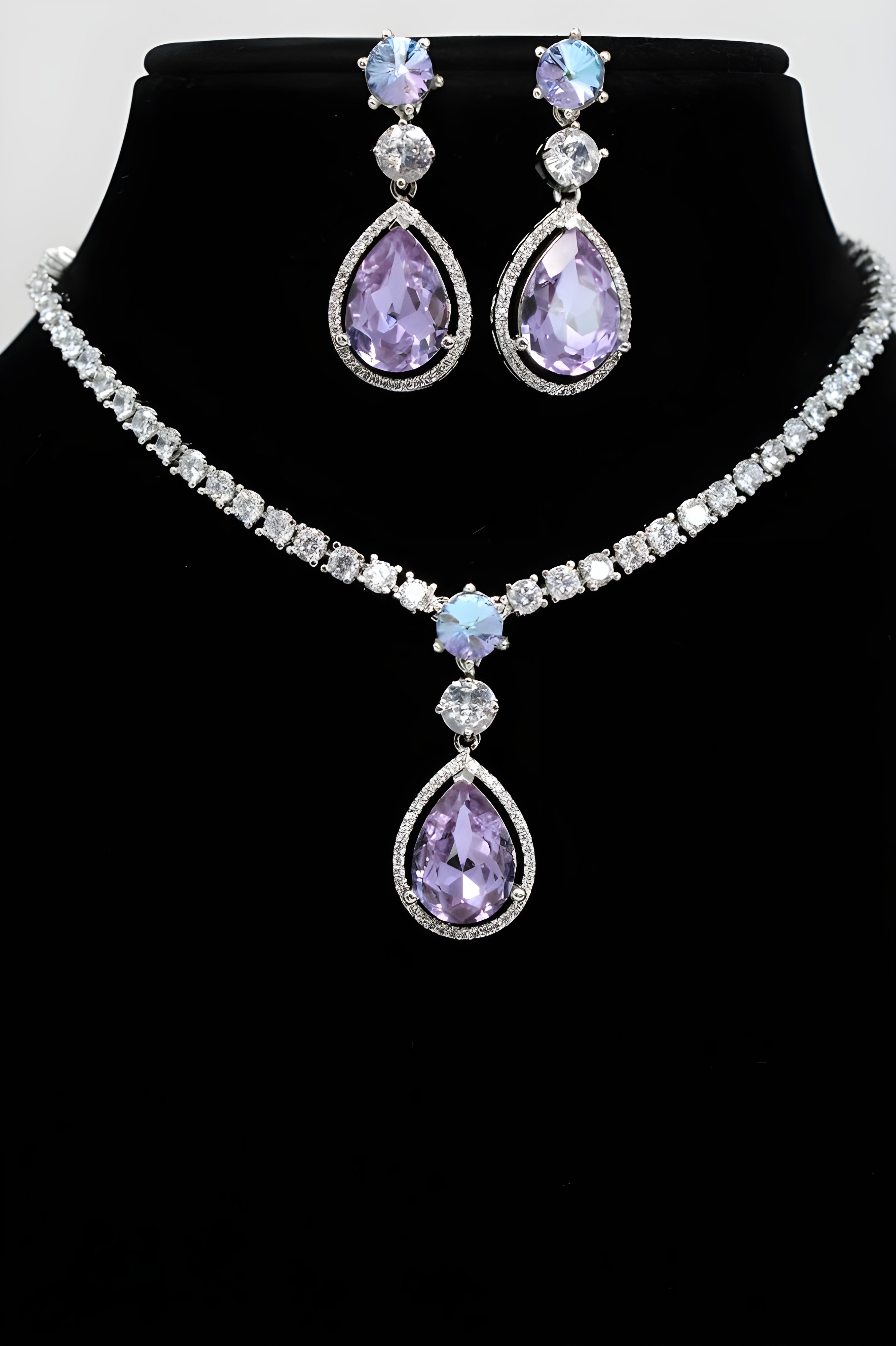 Radiant Drop Crystal Necklace Set