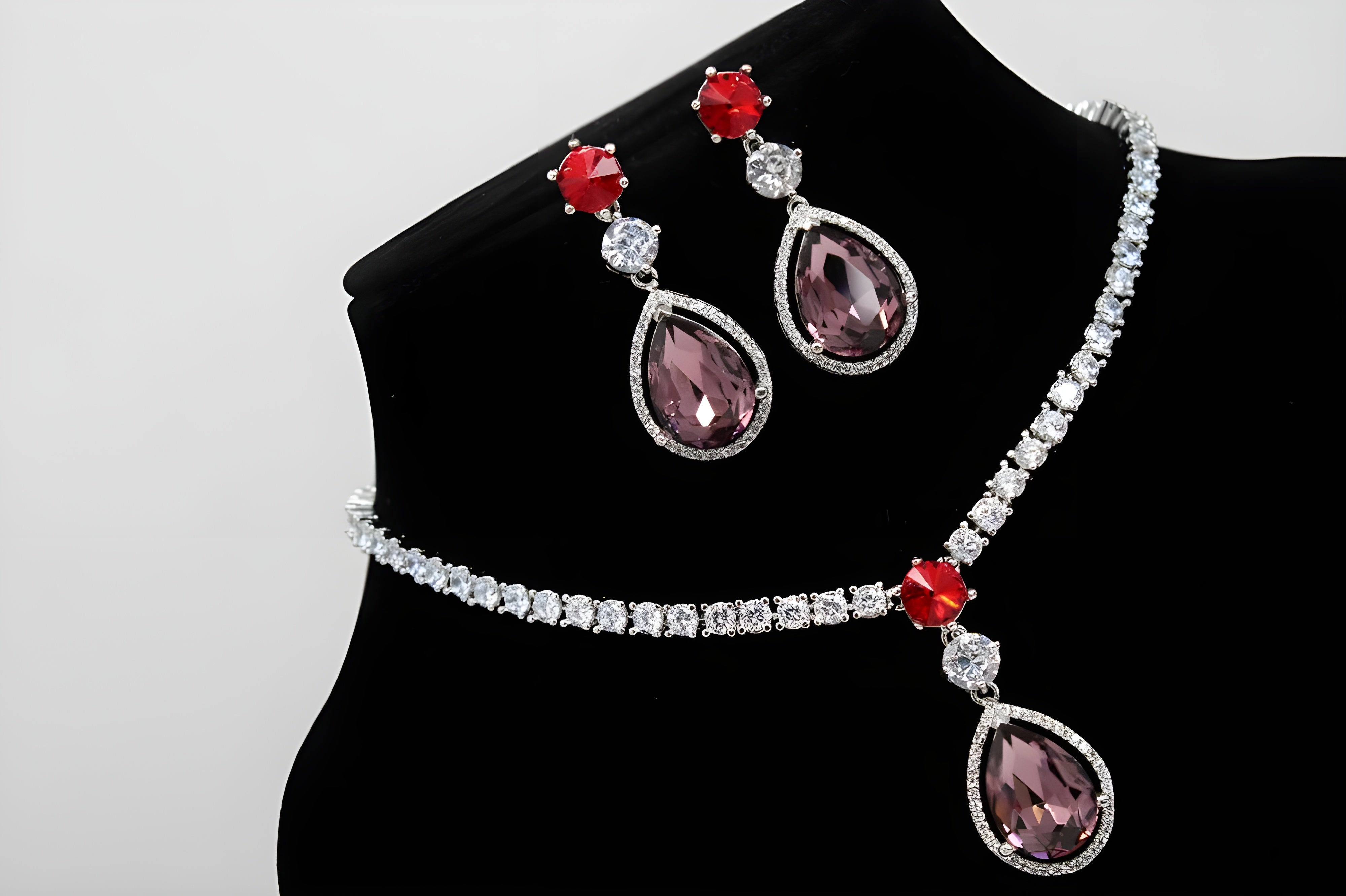 Radiant Drop Crystal Necklace Set