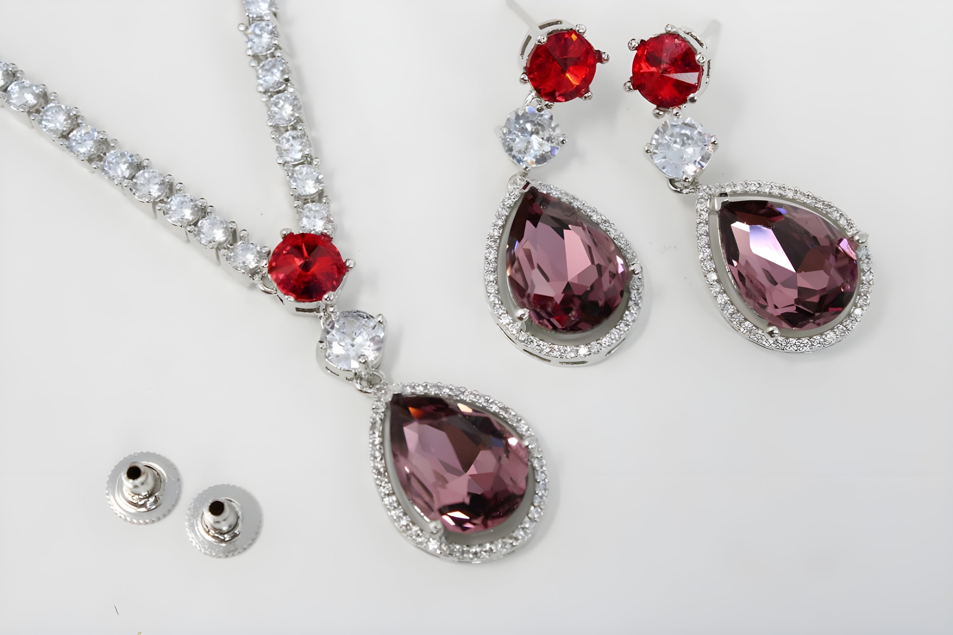 Radiant Drop Crystal Necklace Set