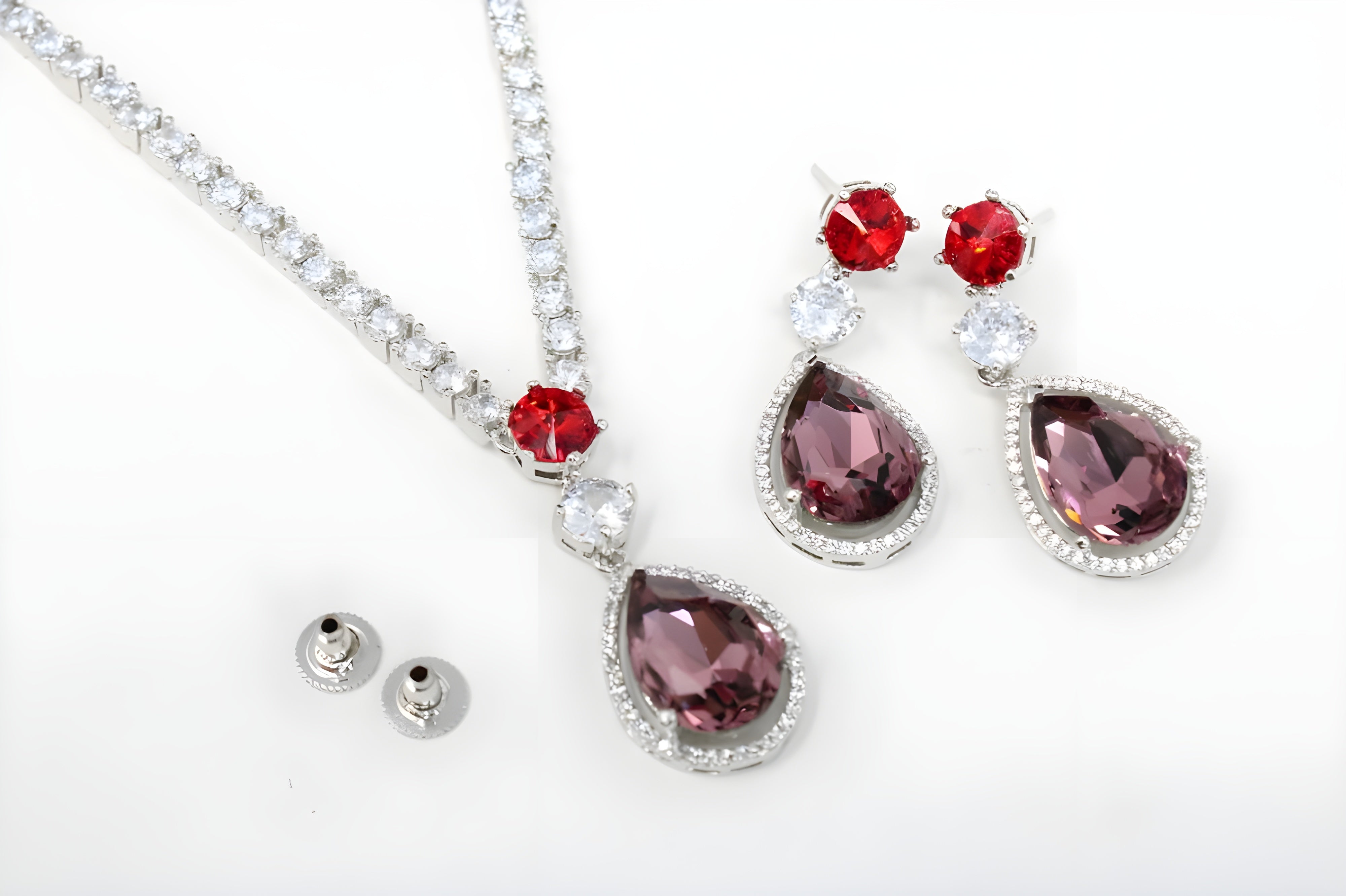 Radiant Drop Crystal Necklace Set