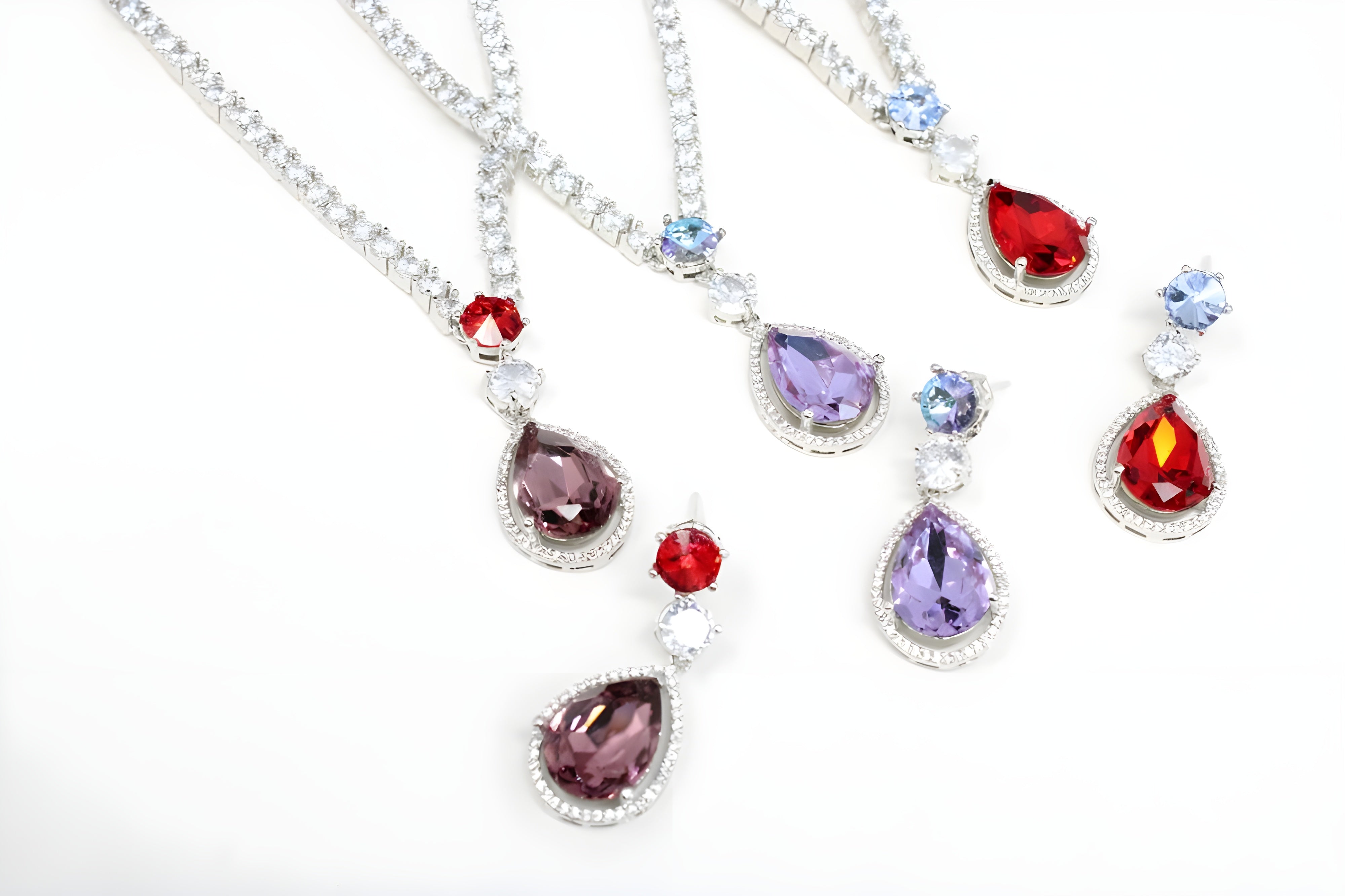 Radiant Drop Crystal Necklace Set