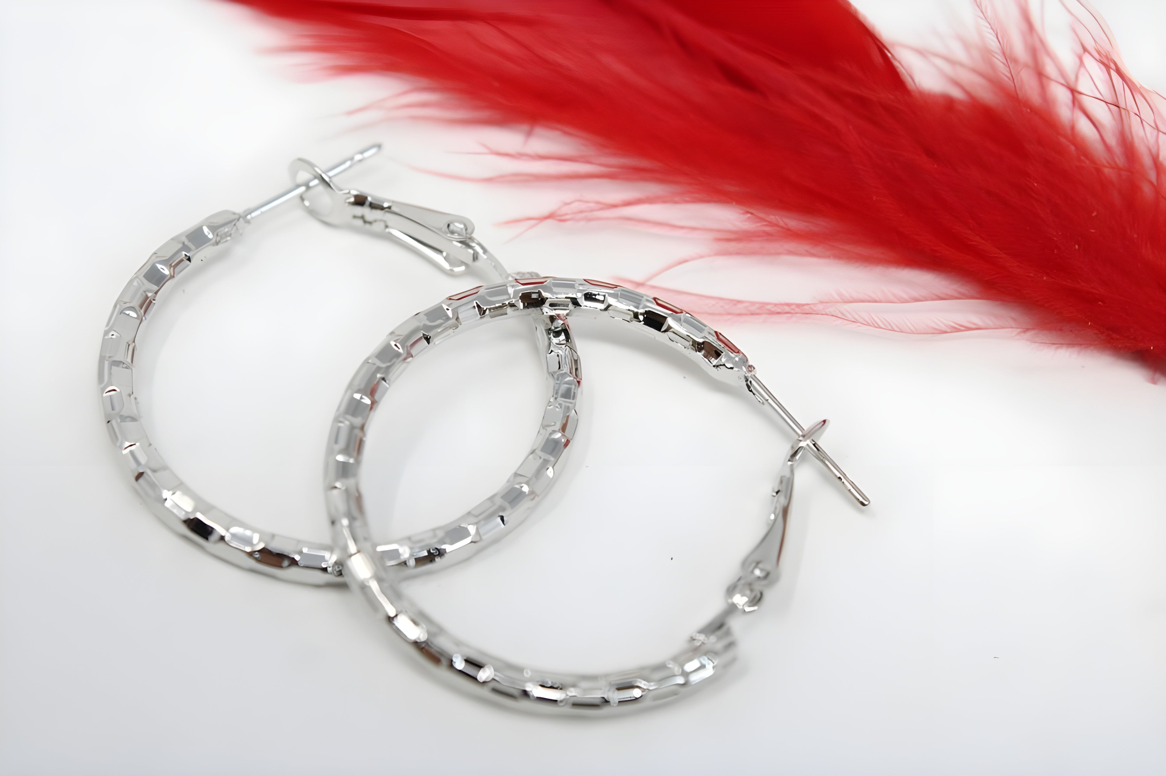 Luxe: Textured Sterling Silver Hoop Earrings