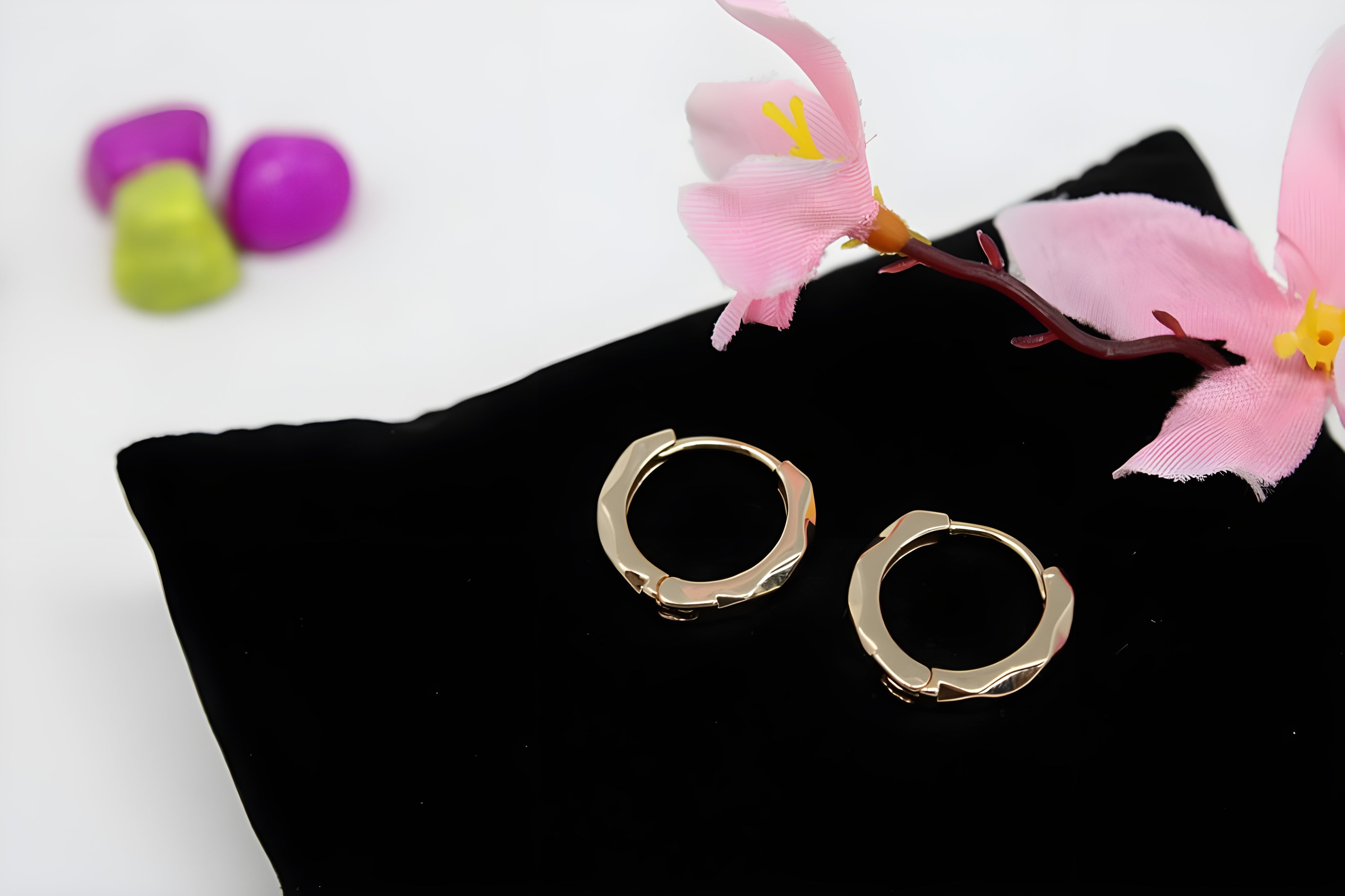 Luxe: Golden Tri-Pyramid Hoop Earrings