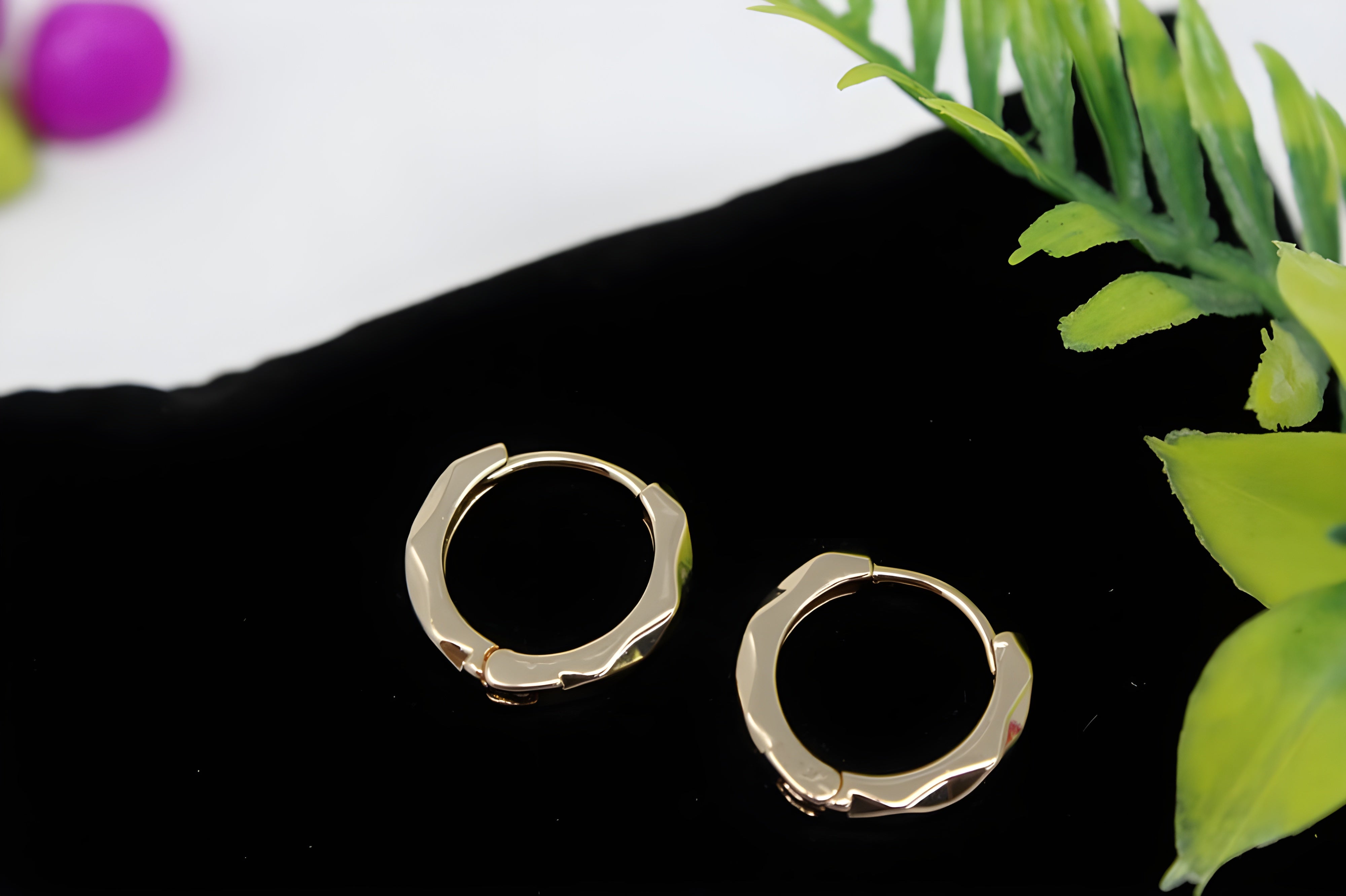 Luxe: Golden Tri-Pyramid Hoop Earrings