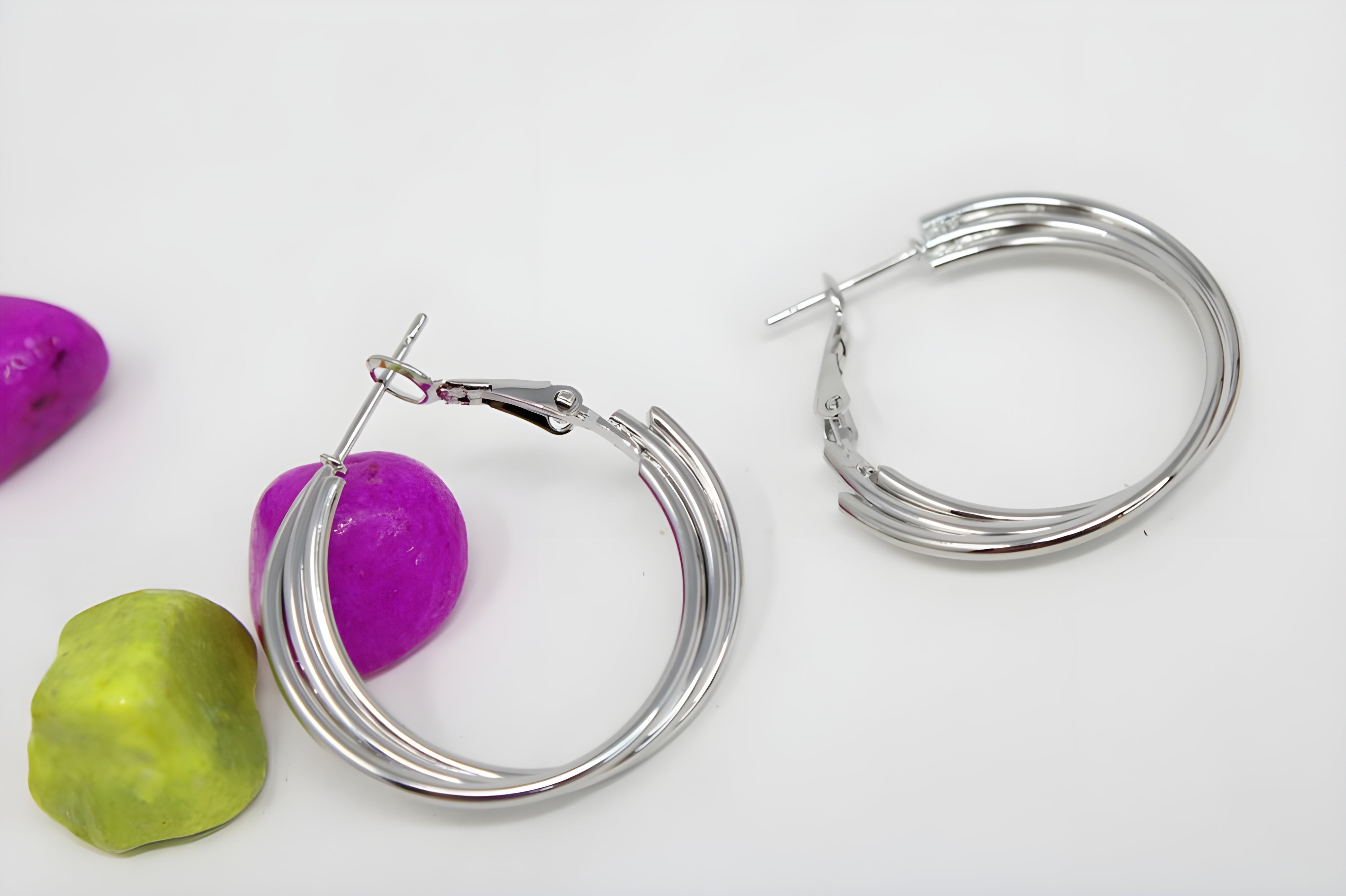 Ethereal Sterling Silver Ripple Hoops