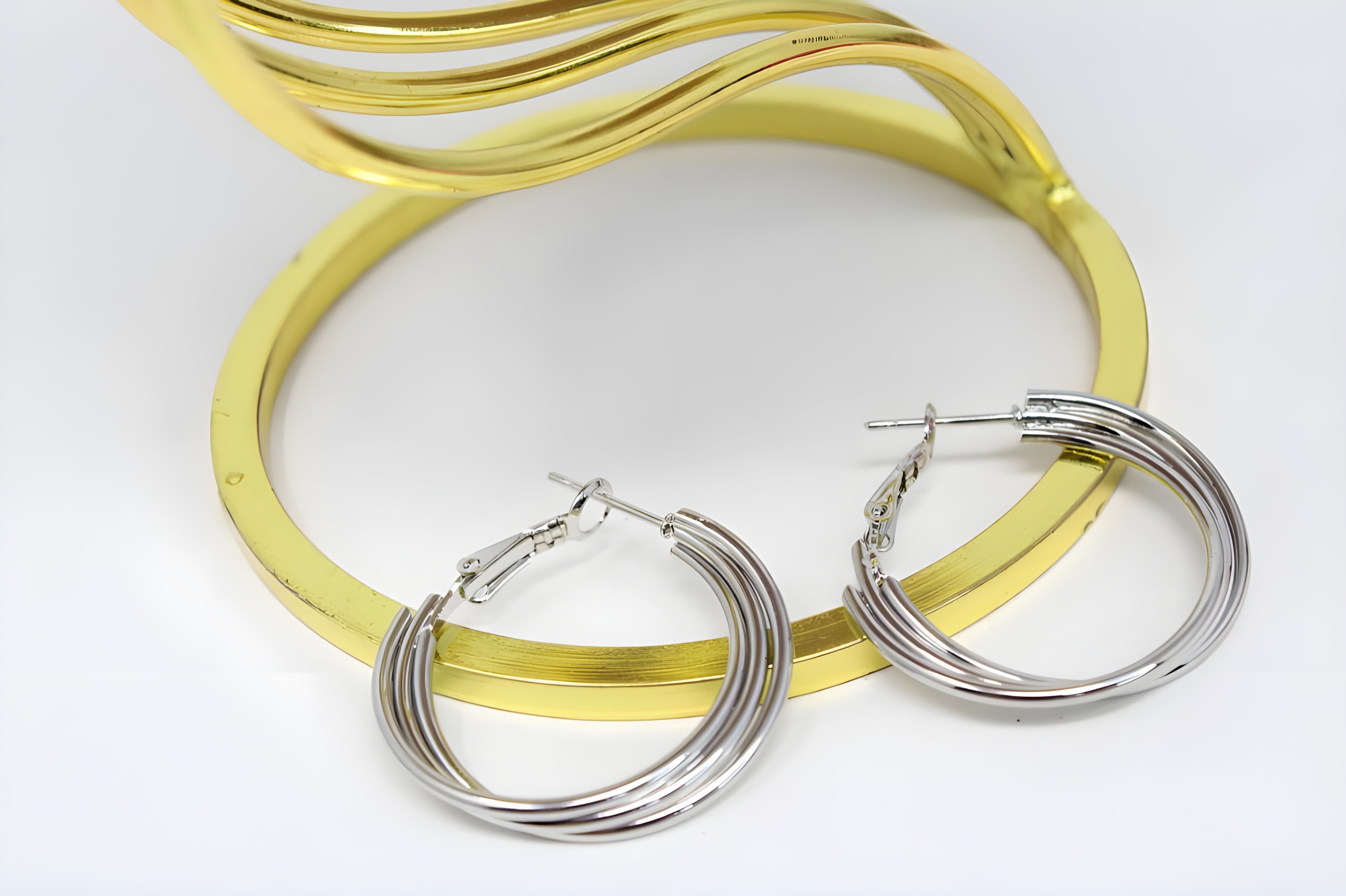 Ethereal Sterling Silver Ripple Hoops