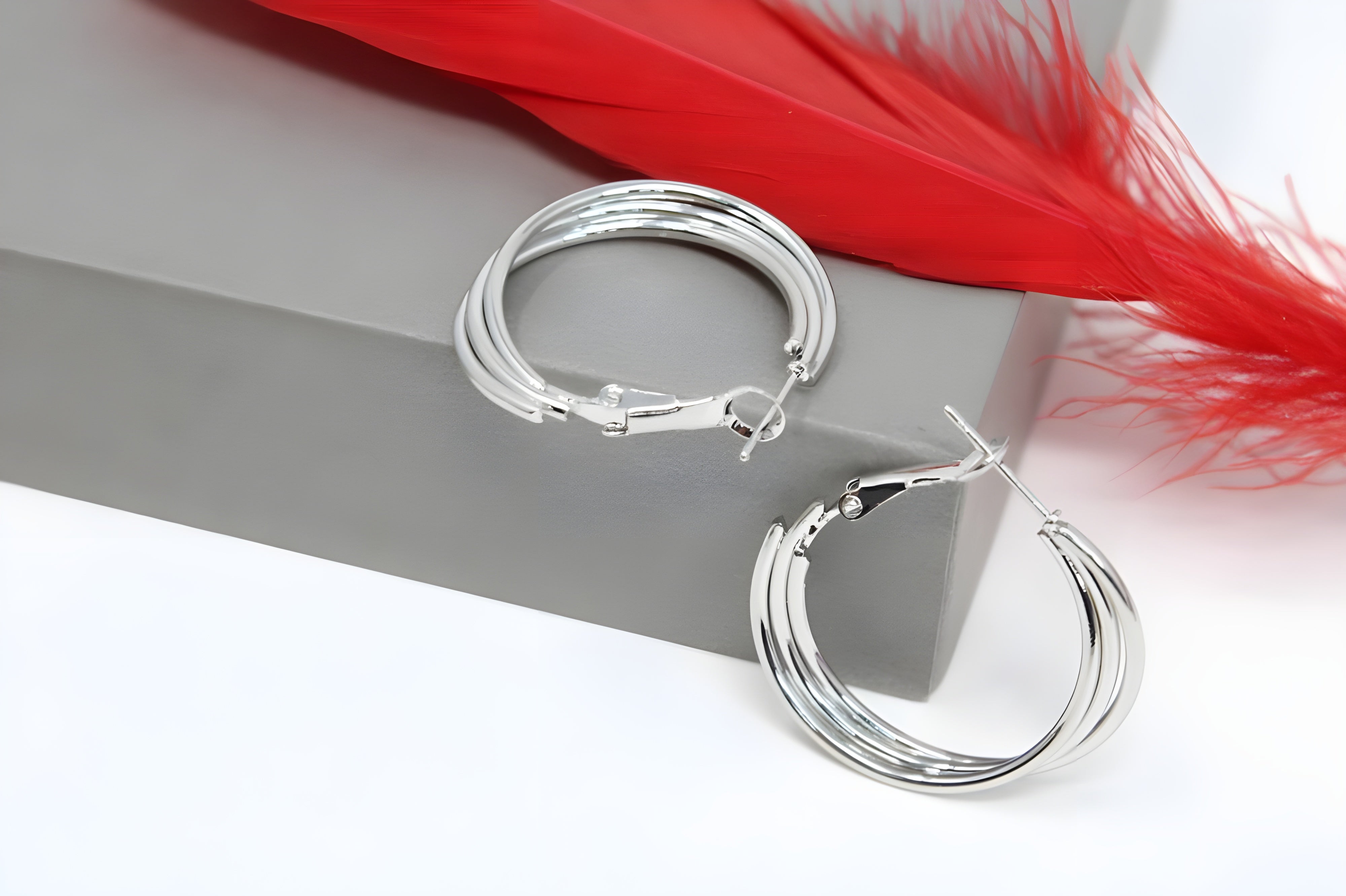 Ethereal Sterling Silver Ripple Hoops