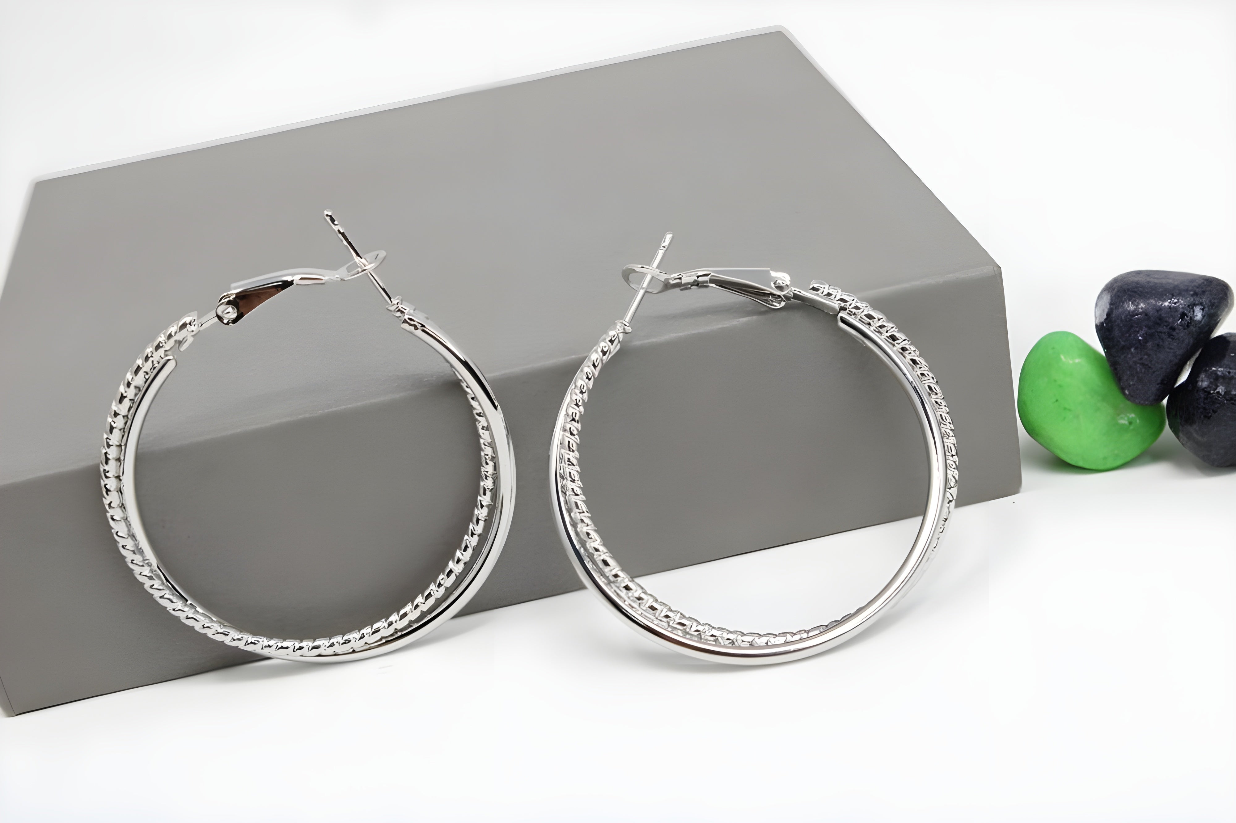 Celestial Glow: Sparkling Crystallized Hoop Earrings