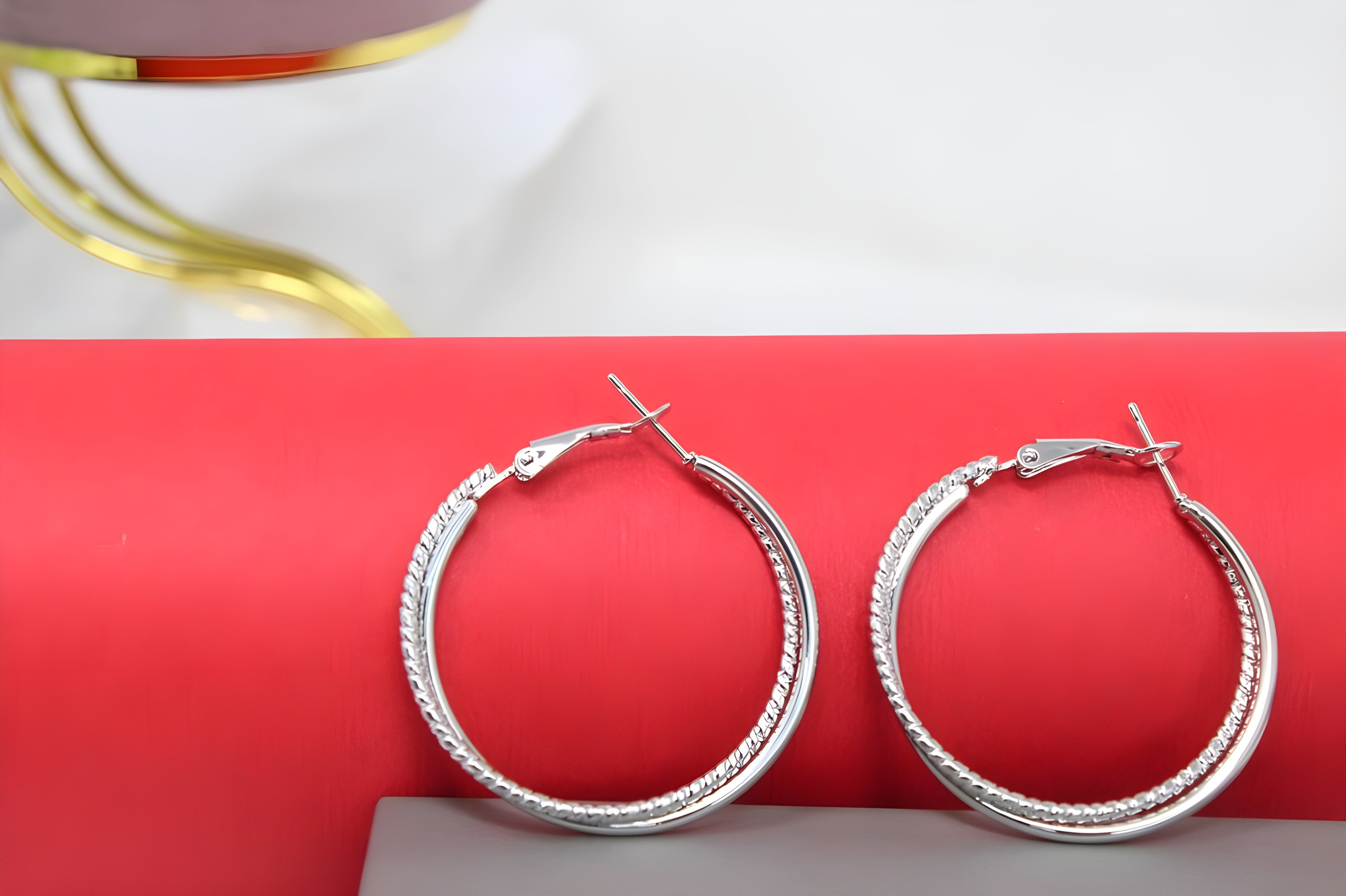 Celestial Glow: Sparkling Crystallized Hoop Earrings