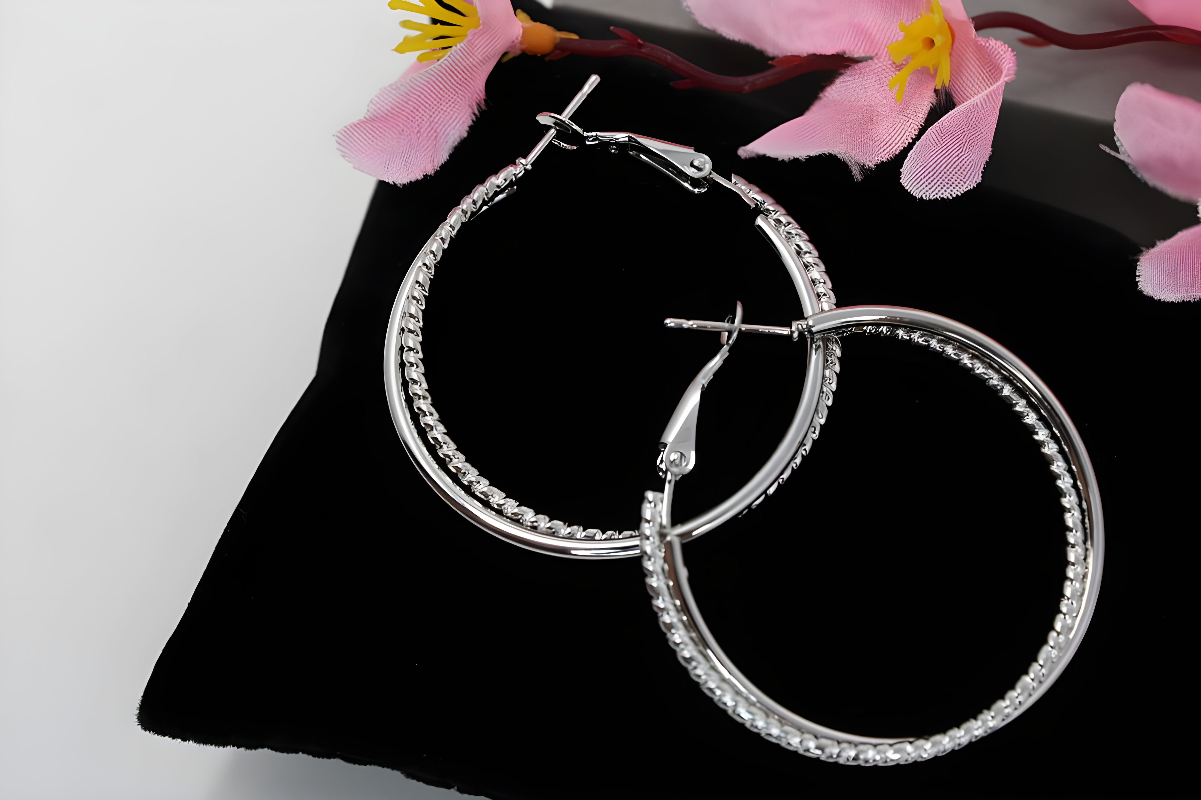 Celestial Glow: Sparkling Crystallized Hoop Earrings