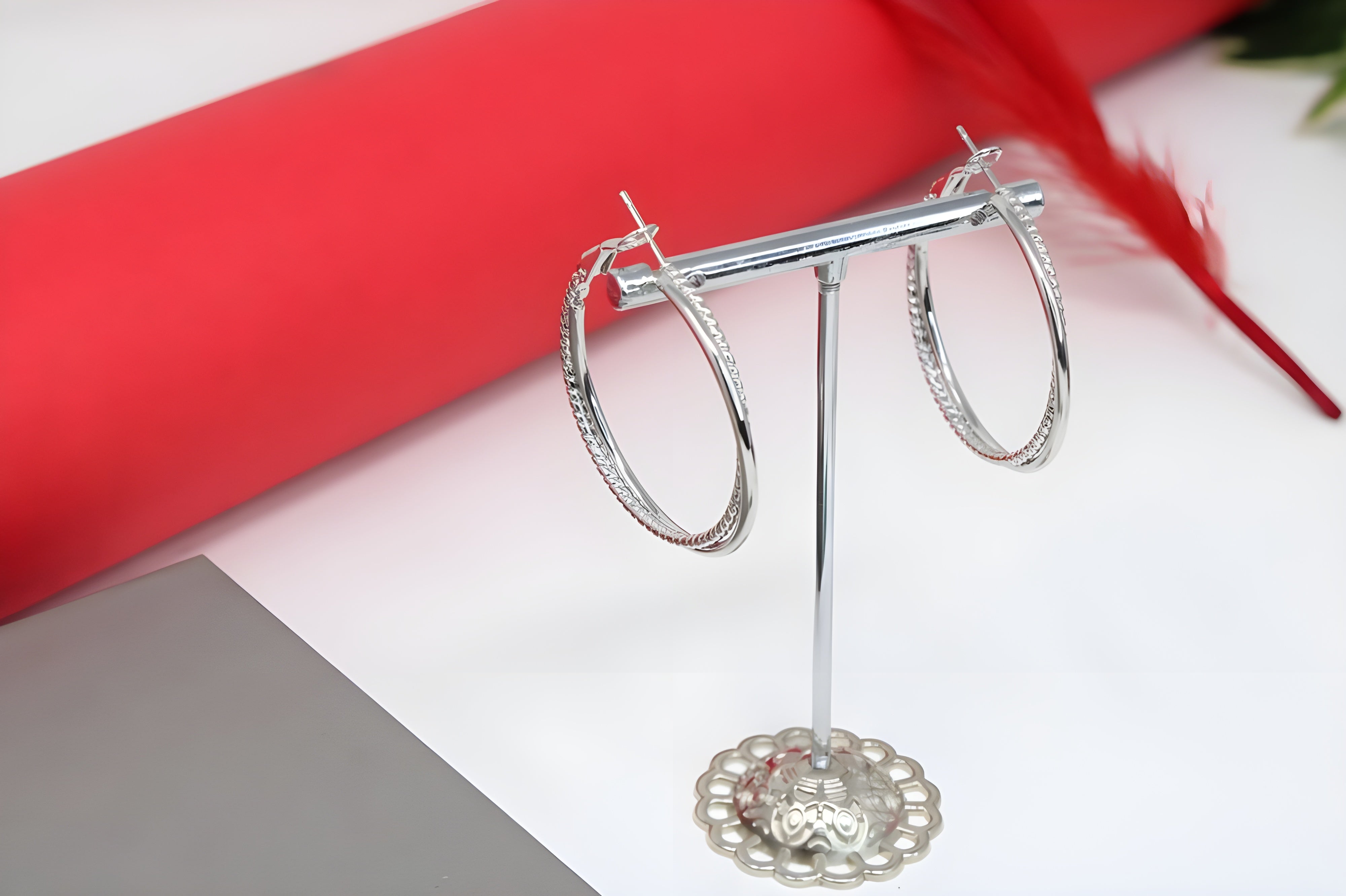 Celestial Glow: Sparkling Crystallized Hoop Earrings