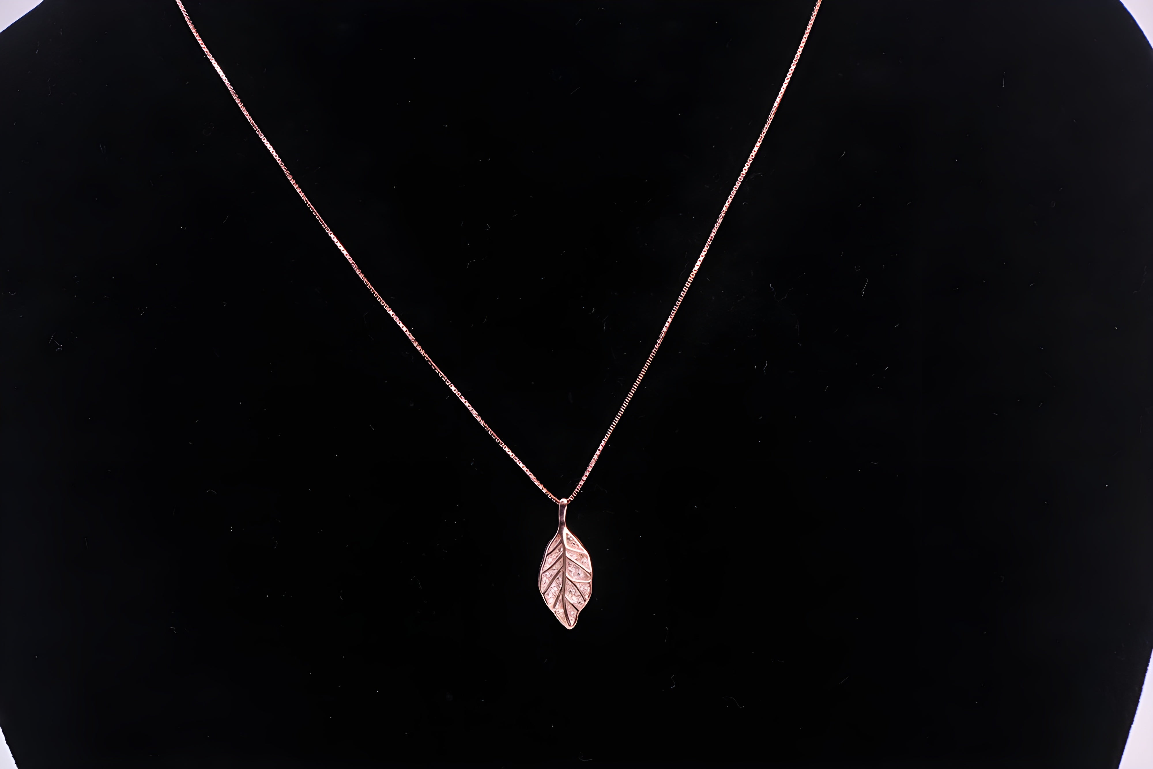 Golden Leaf Sterling Silver Pendant with VeeLux Premium Crystals