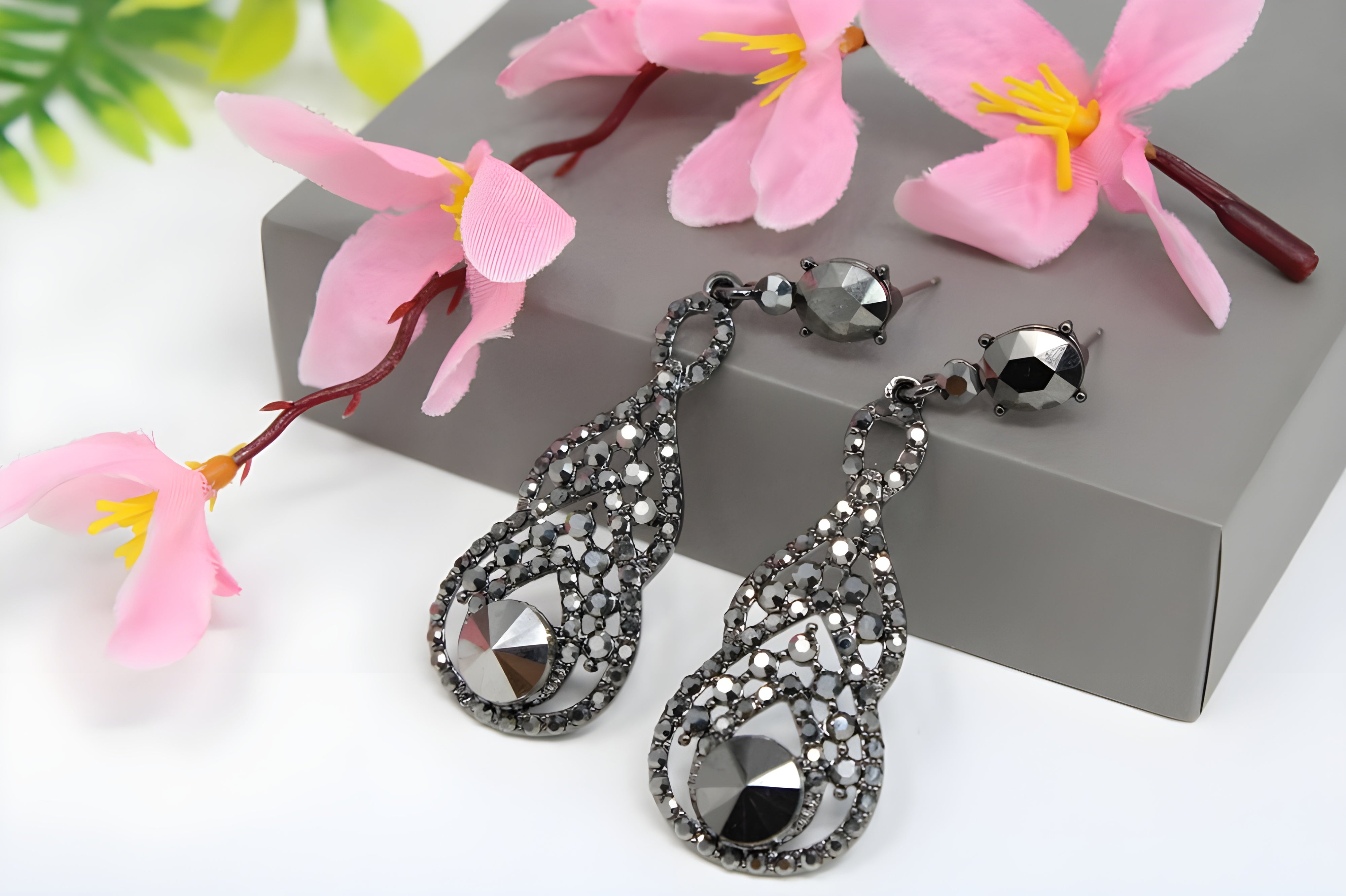 Enigmatic Eclipse Black Diamond Earrings