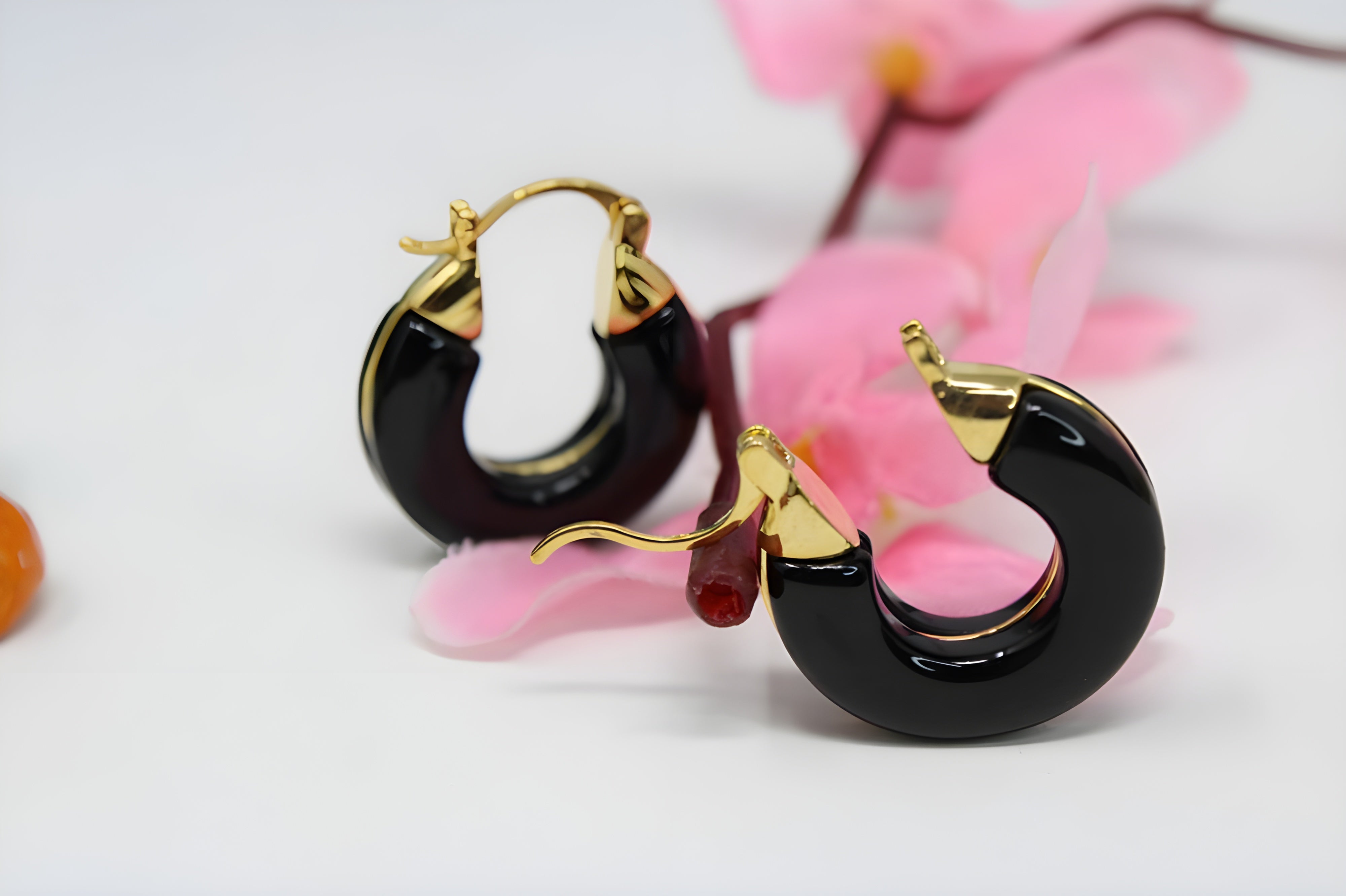 Elegant Enamel Hoop Earrings