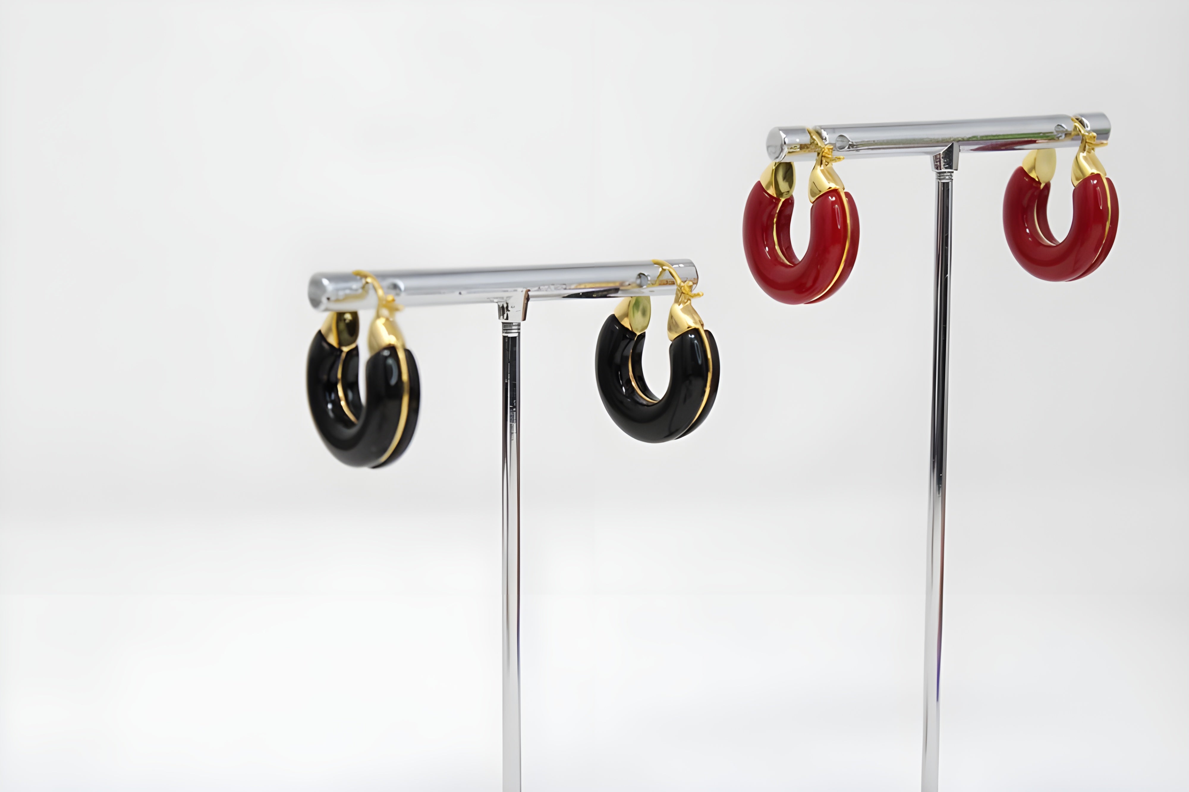 Elegant Enamel Hoop Earrings