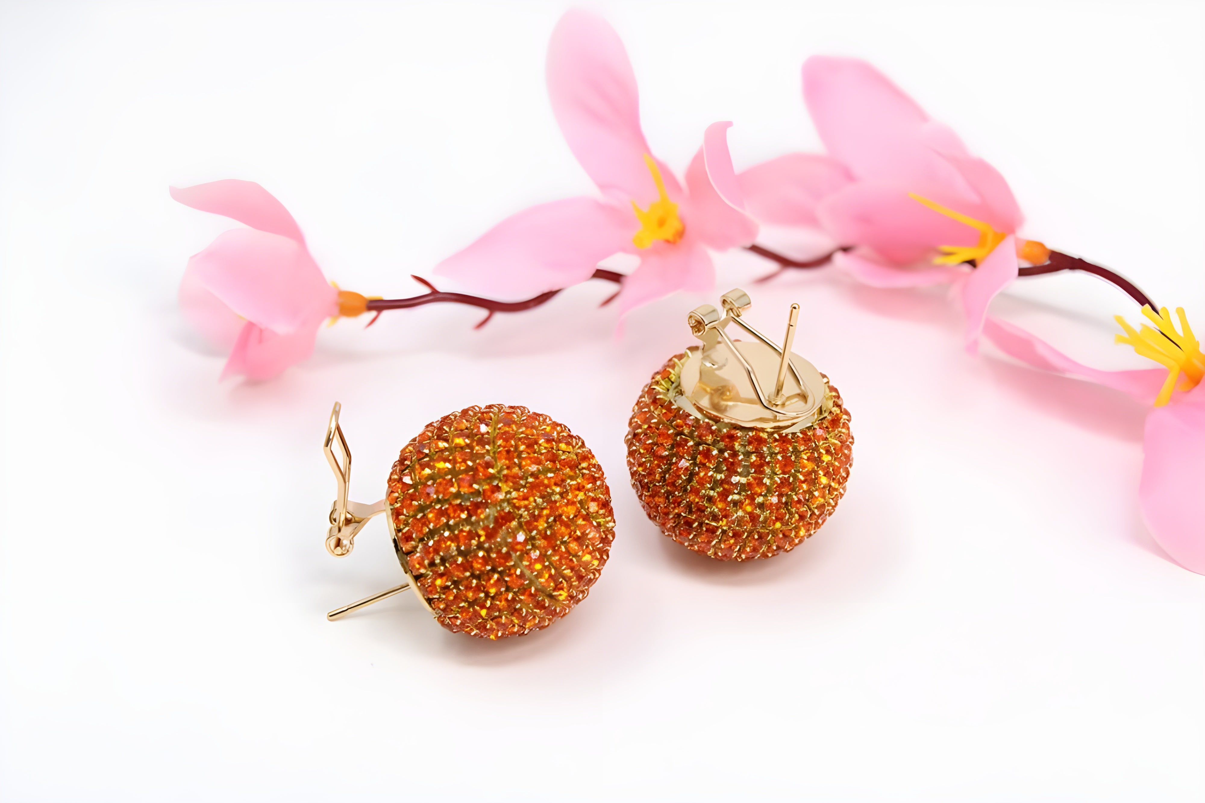 Radiant Sunset Sparkle Ball Earrings