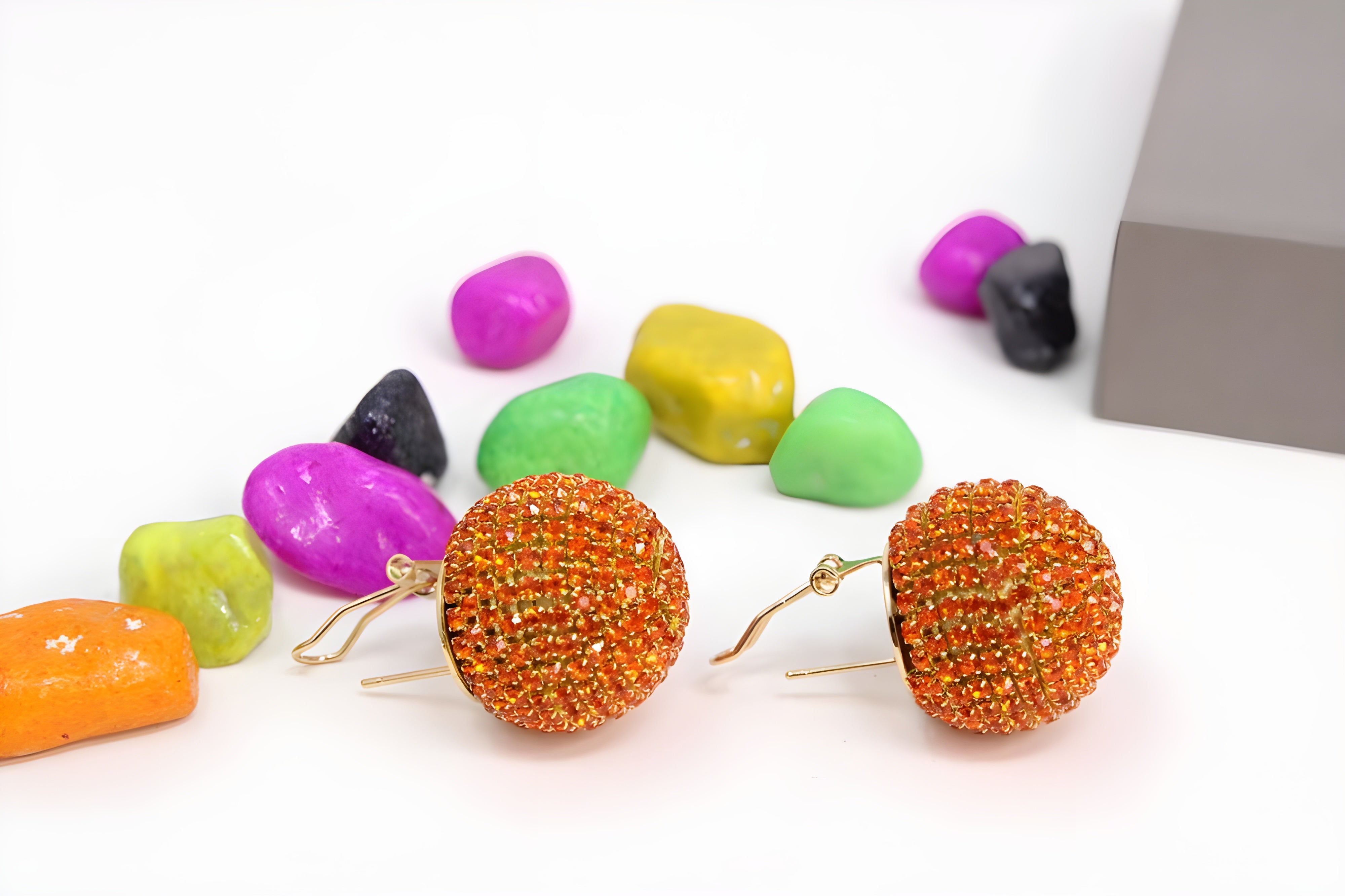 Radiant Sunset Sparkle Ball Earrings