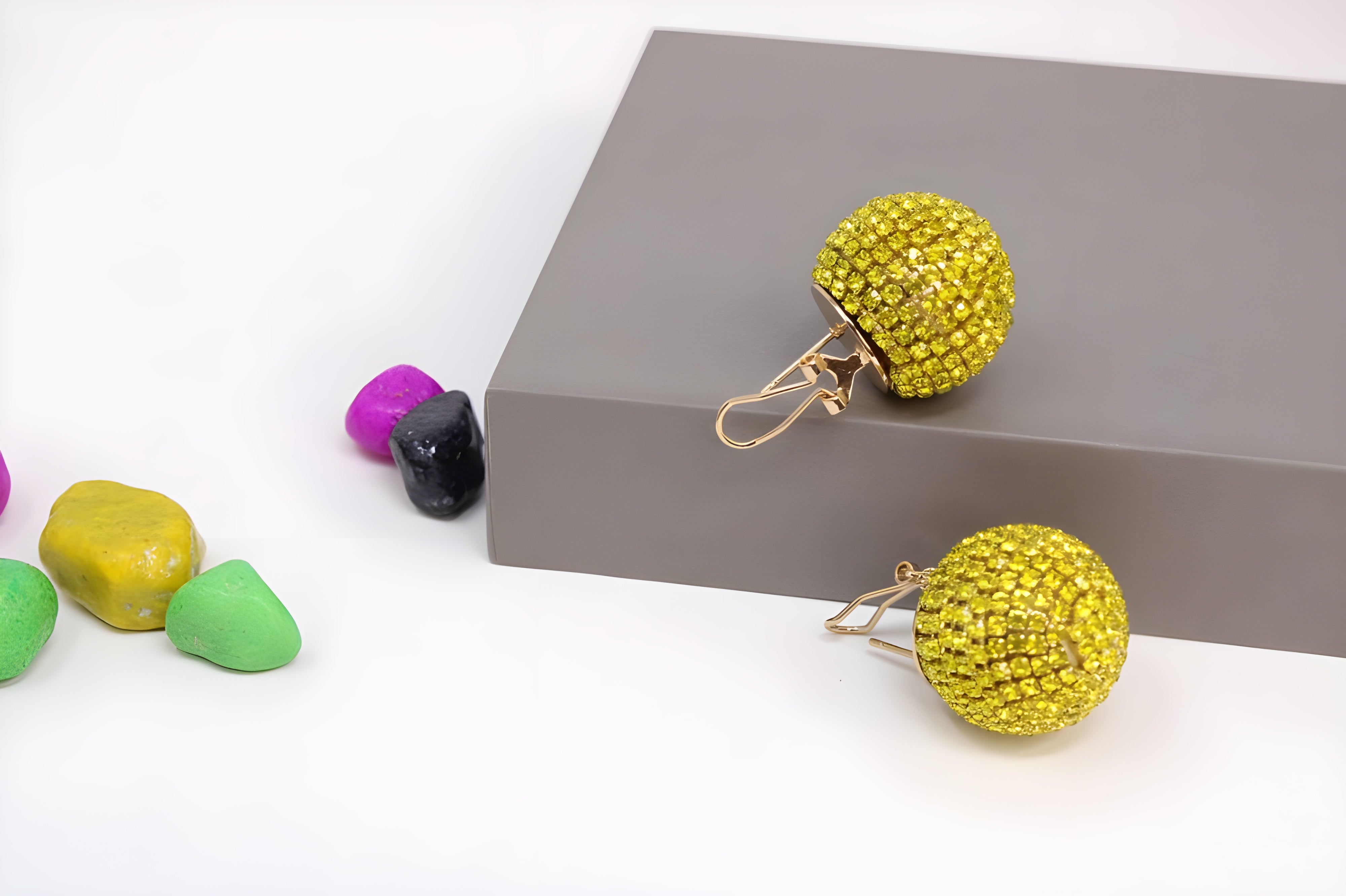 Radiant Sunset Sparkle Ball Earrings