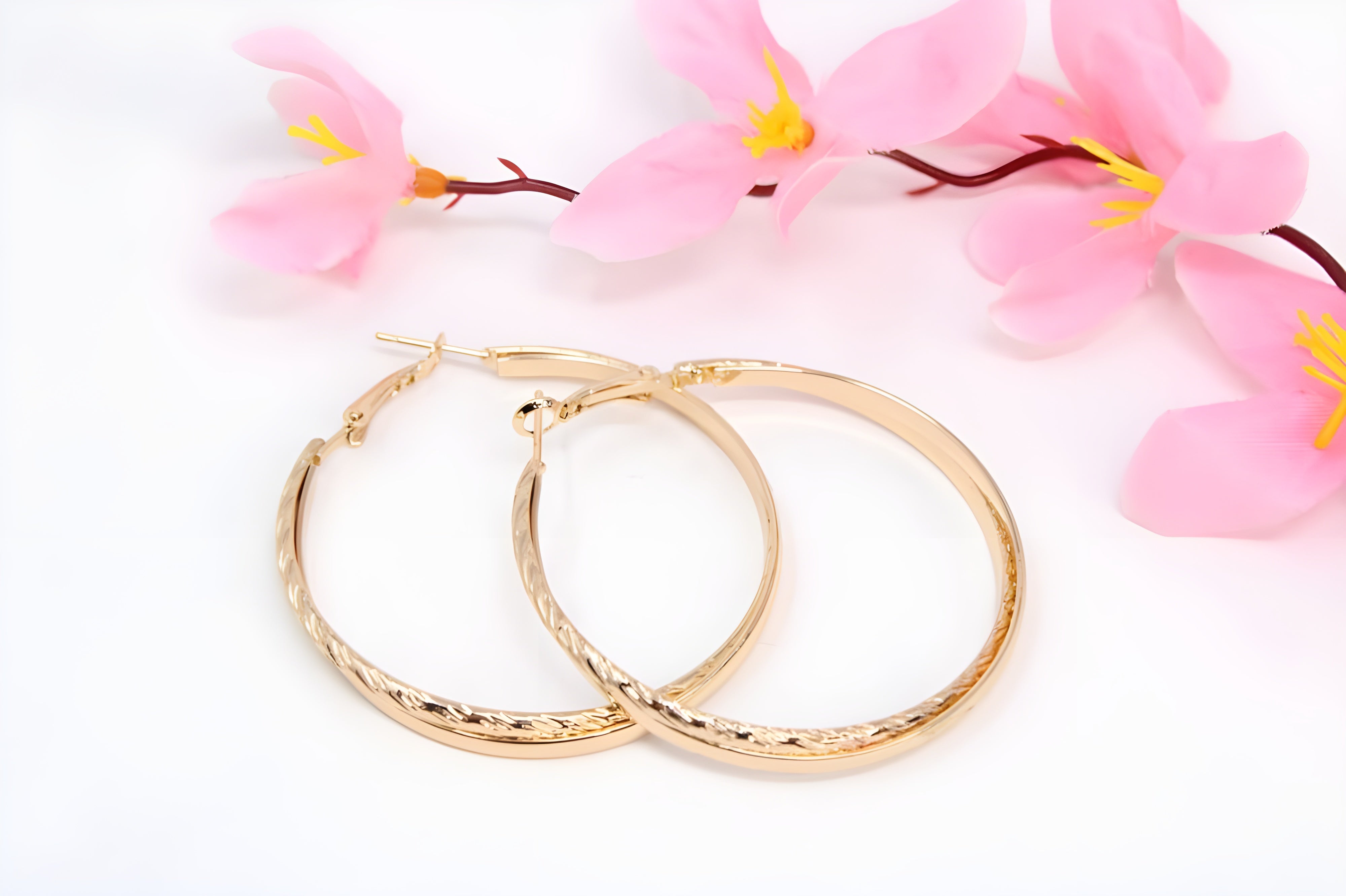 Intertwined Elegance Gold Hoop Earrings